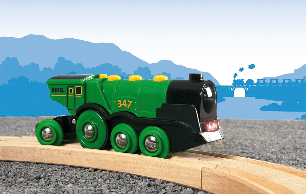 BRIO® Spielzeug-Eisenbahn »BRIO® WORLD, Grüner Gustav Batterielok«, mit Soundfunktion, Made in Europe, FSC® - schützt Wald - weltweit