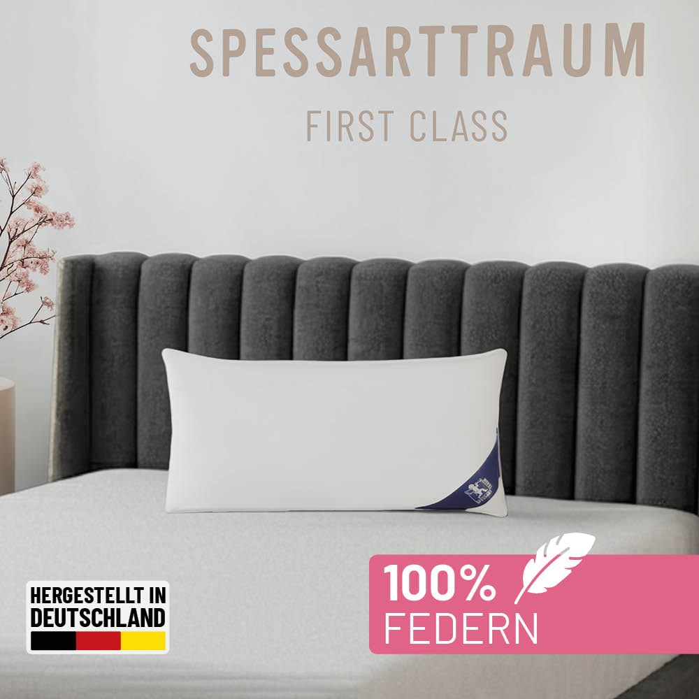 SPESSARTTRAUM "FIRST CLASS, Kopfkissen 1-tlg. oder 2-tlg. 40x80 oder 80x80 cm" Füllung: 100% Federn 1 Stk. tlg. hergestellt in Deutschland, allergikerfreundlich, im Set günstiger