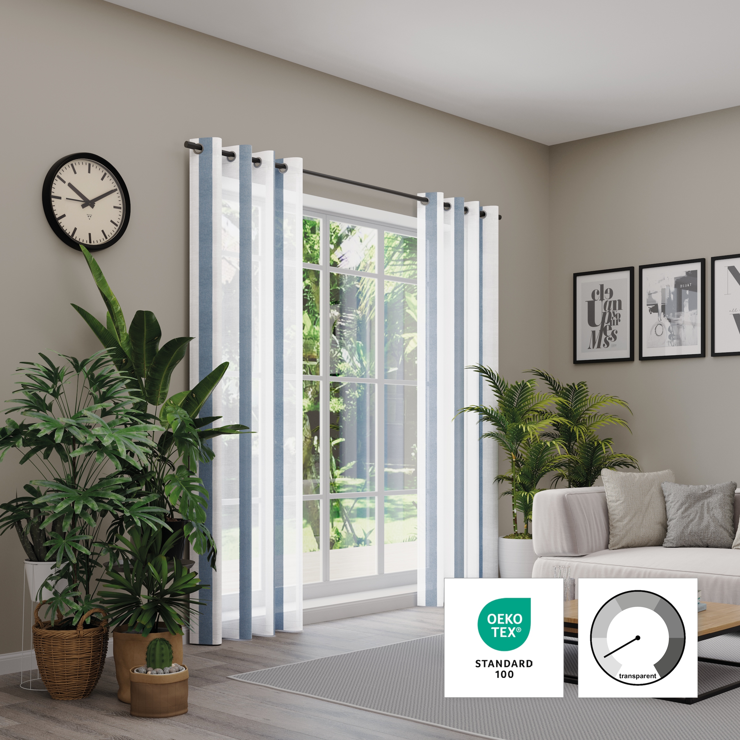 Neutex for you Vorhang "ALASSIO" Ösen 1 Stk. tlg. Längssteifen mit Glanzeff günstig online kaufen