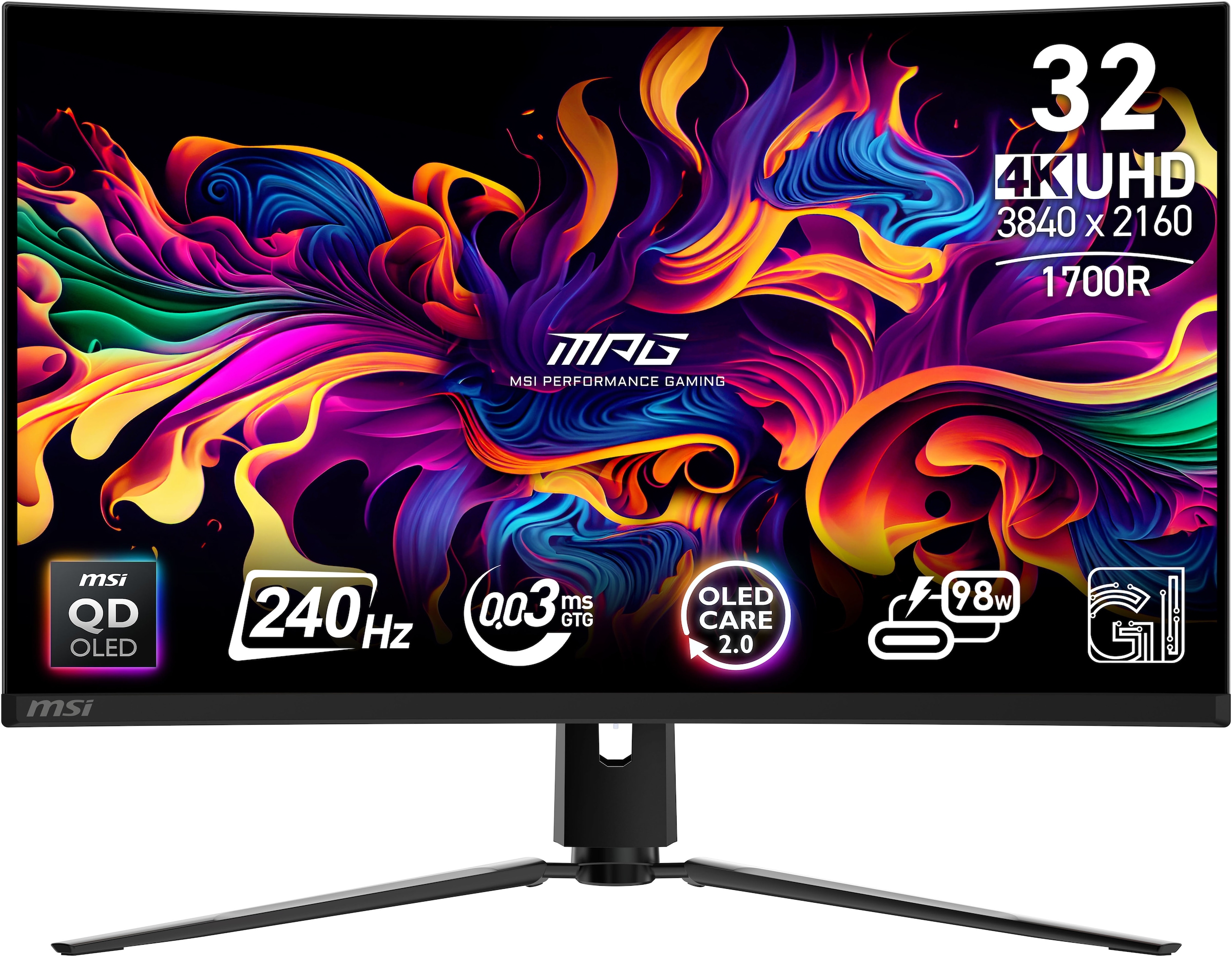 MSI Curved-Gaming-OLED-Monitor »MPG 321CURX QD-OLED« 80 cm/32 ″  3840 x 2160 px 0,03 Reaktionszeit 240 Hz