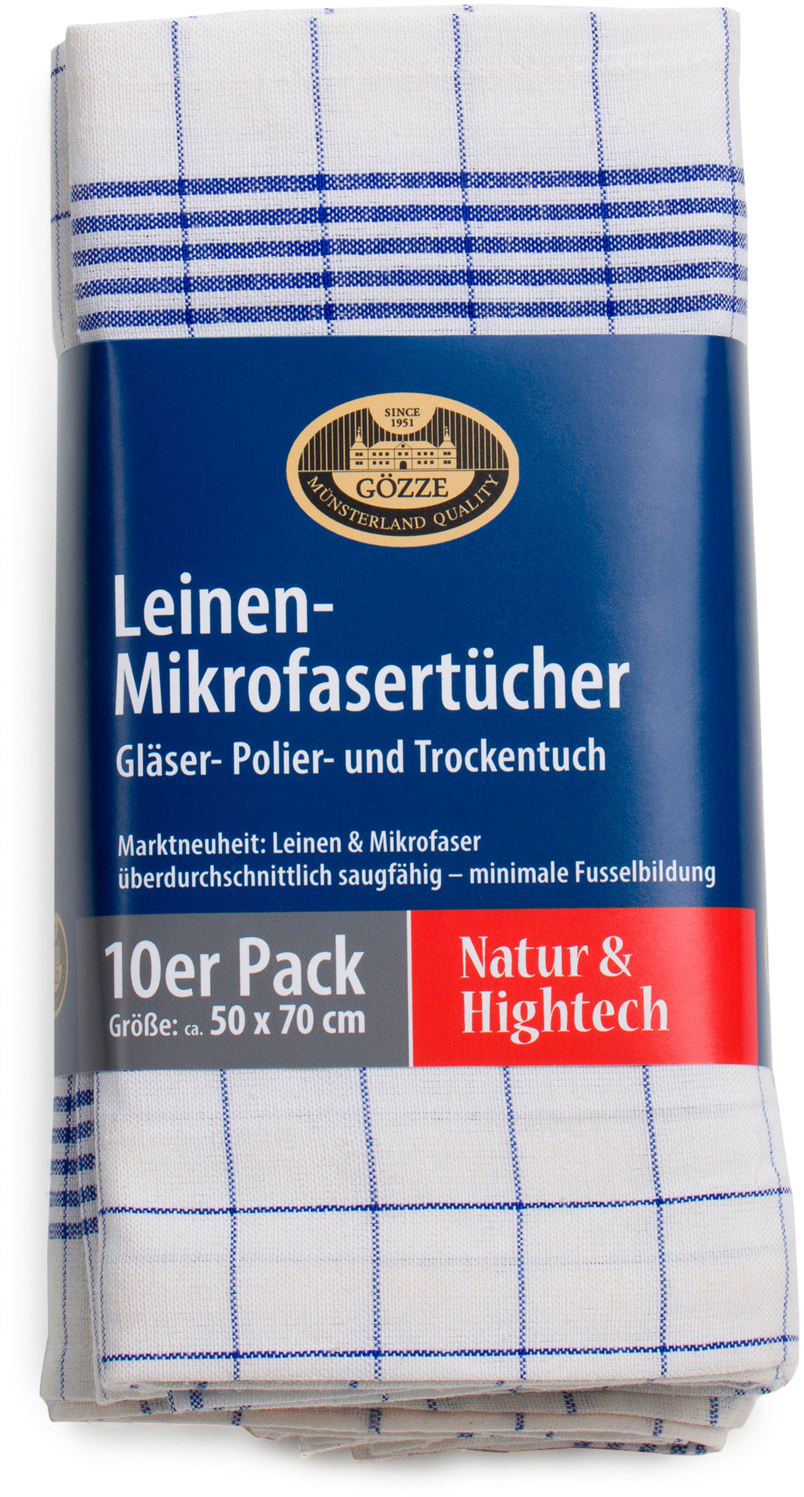 Gözze Geschirrtuch "Gläser und Poliertuch, Des. 60053, 50x70 cm" Mikrofaser günstig online kaufen