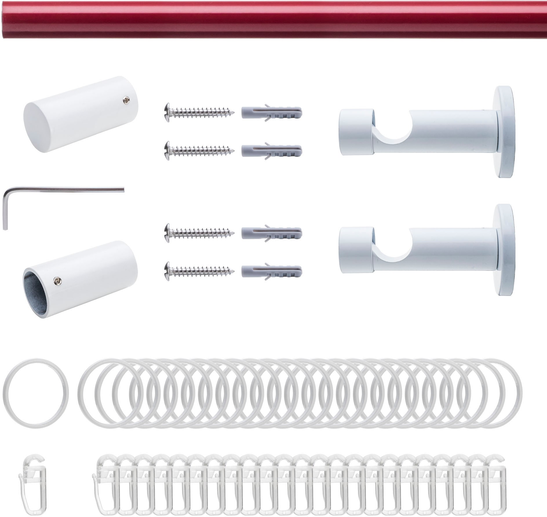 Liedeco Gardinenstange »Fertigstilgarnitur 20 mm Power Celebration Zylinder«,  1 läufig-läufig, Fixmaß, Gardinenstange Komplett, Farbkombination auf  Rechnung | BAUR