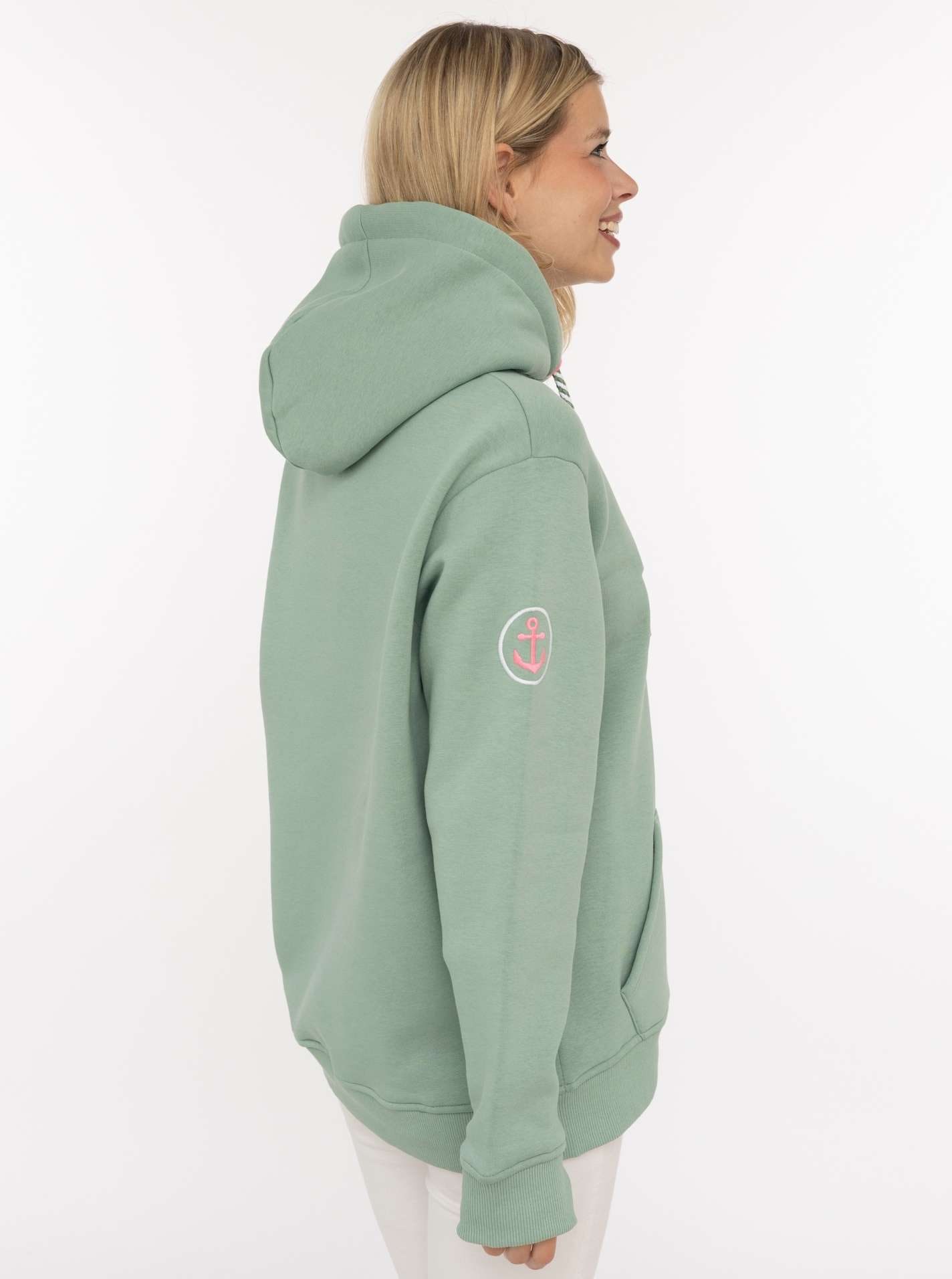 Zwillingsherz Hoodie »"Moin Moin"«, auffälliges Front Logo, Anker am Arm, Kapuze mit Kordel, Kängurutasche
