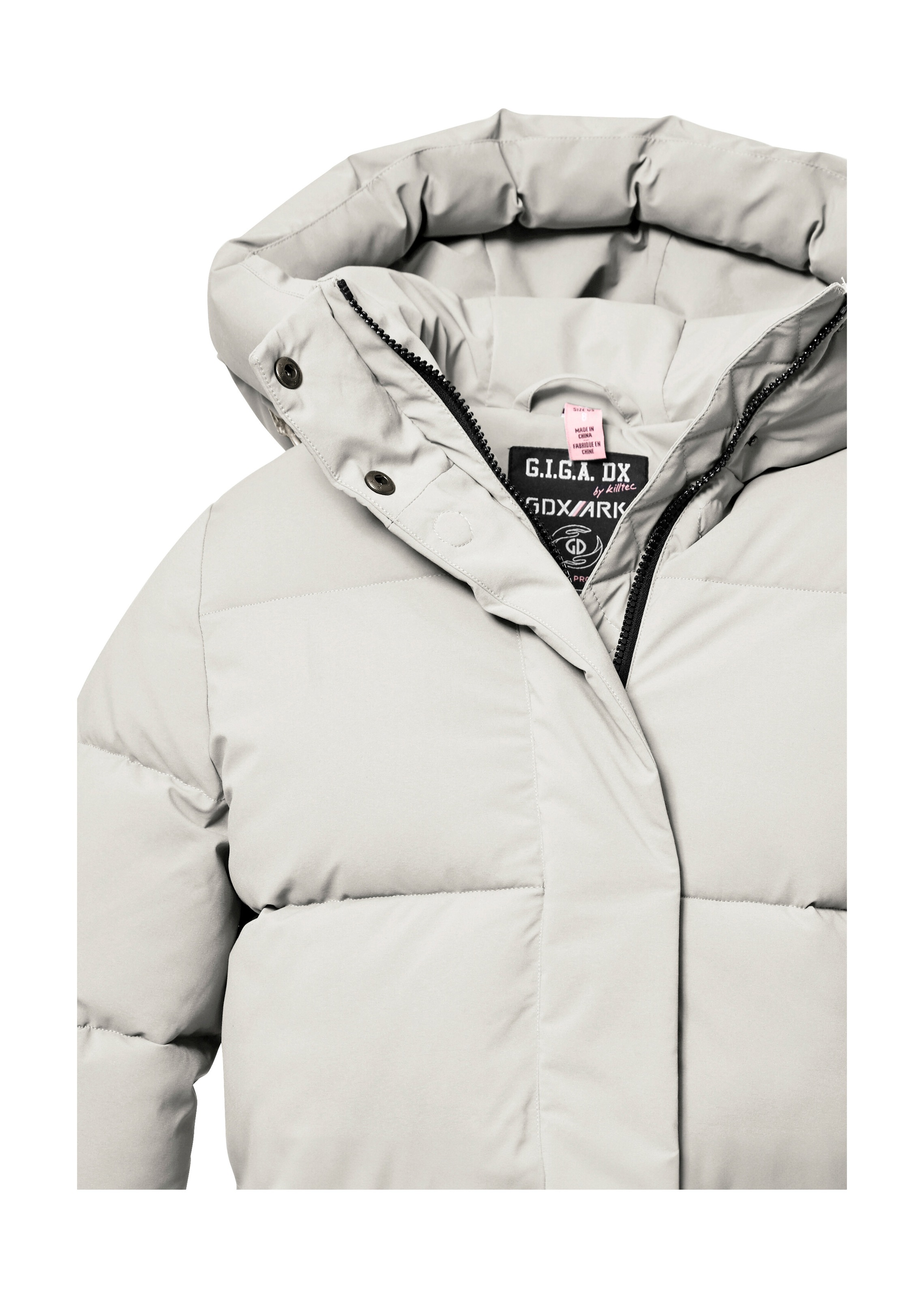 Steppmantel "GW 1 WMN QLTD PRK", Damen, Gr. 44, grau (helltaupe), Obermaterial: 100% Polyester;Futter: 100% Polyester;Füllung: 100% Polyester, G.I.G.A. DX BY KILLTEC, Mäntel Steppmantel, Damen Steppparka, winddicht, wasserabweisend, 10.000 mm Wassersäule 2