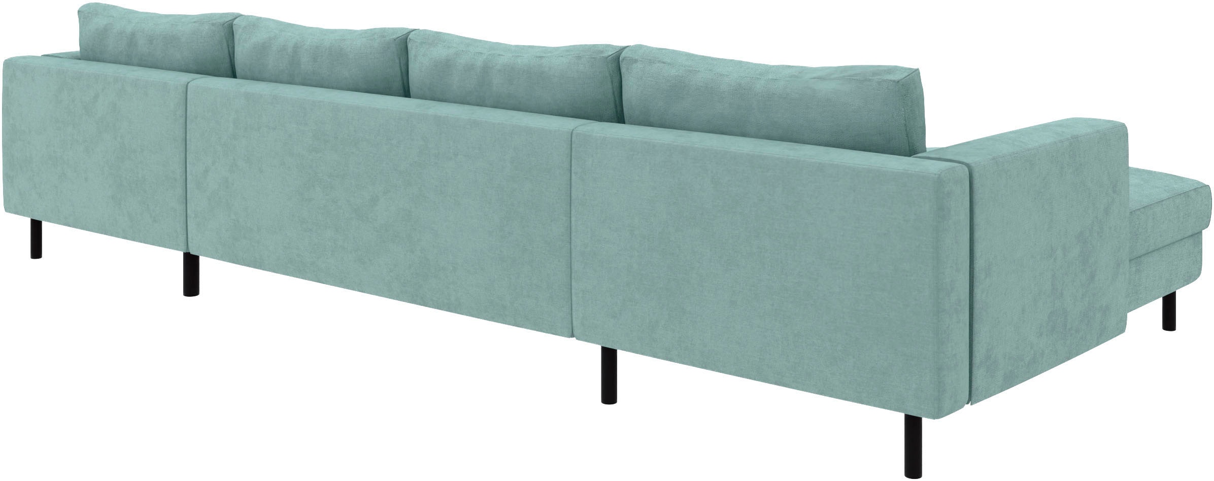 TRENDMANUFAKTUR Wohnlandschaft »Amazing II, wahlw. mit Schlaffunktion & Bettkasten, Fuß schwarz« Sofa in U-Form, in Cord, Struktur LEO o. Struktur LINO, Breite 305 cm