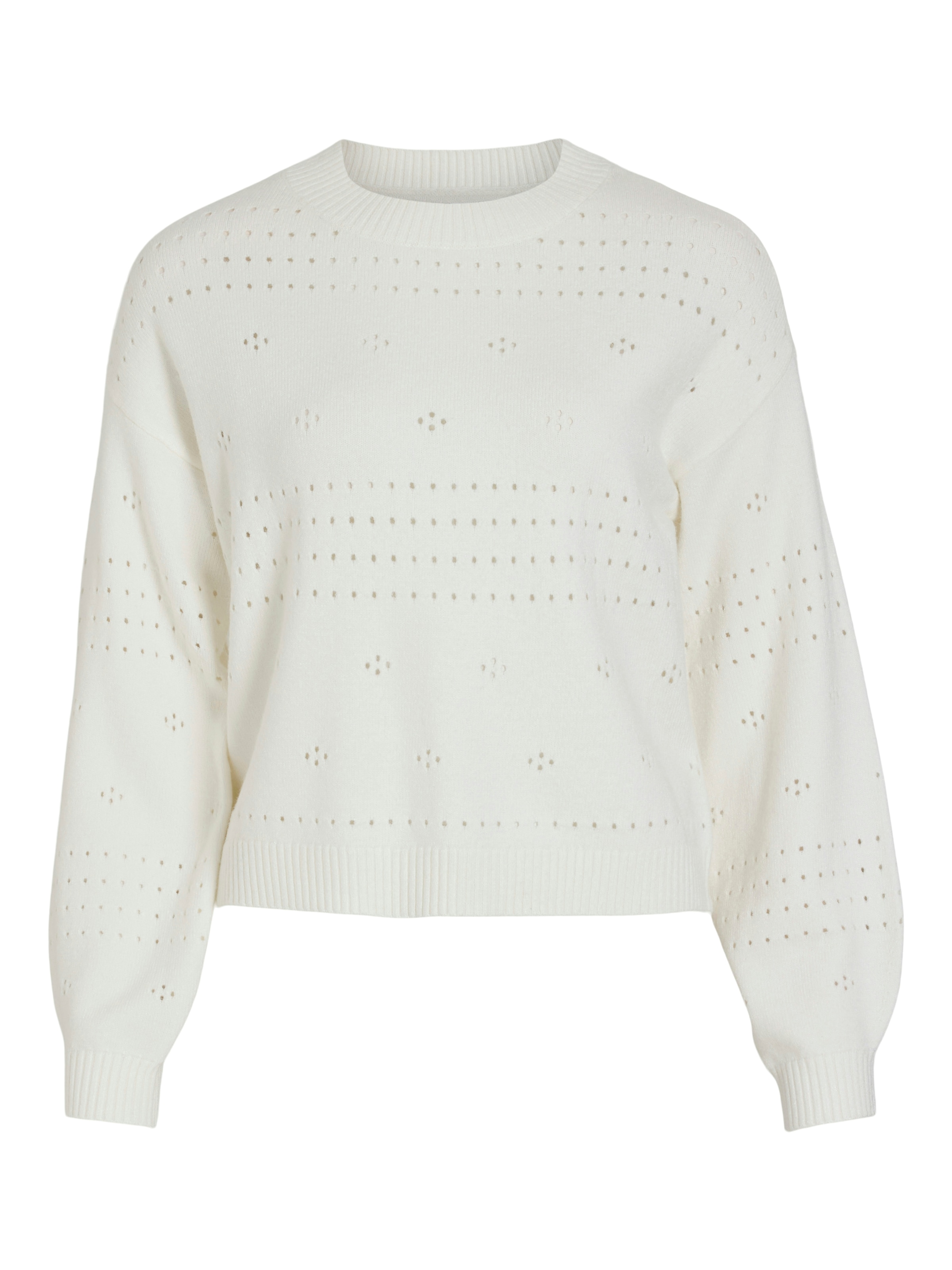 Vila Rundhalspullover »VIRIL L/S O-NECK POINTELLE KNIT TOP-NOOS«