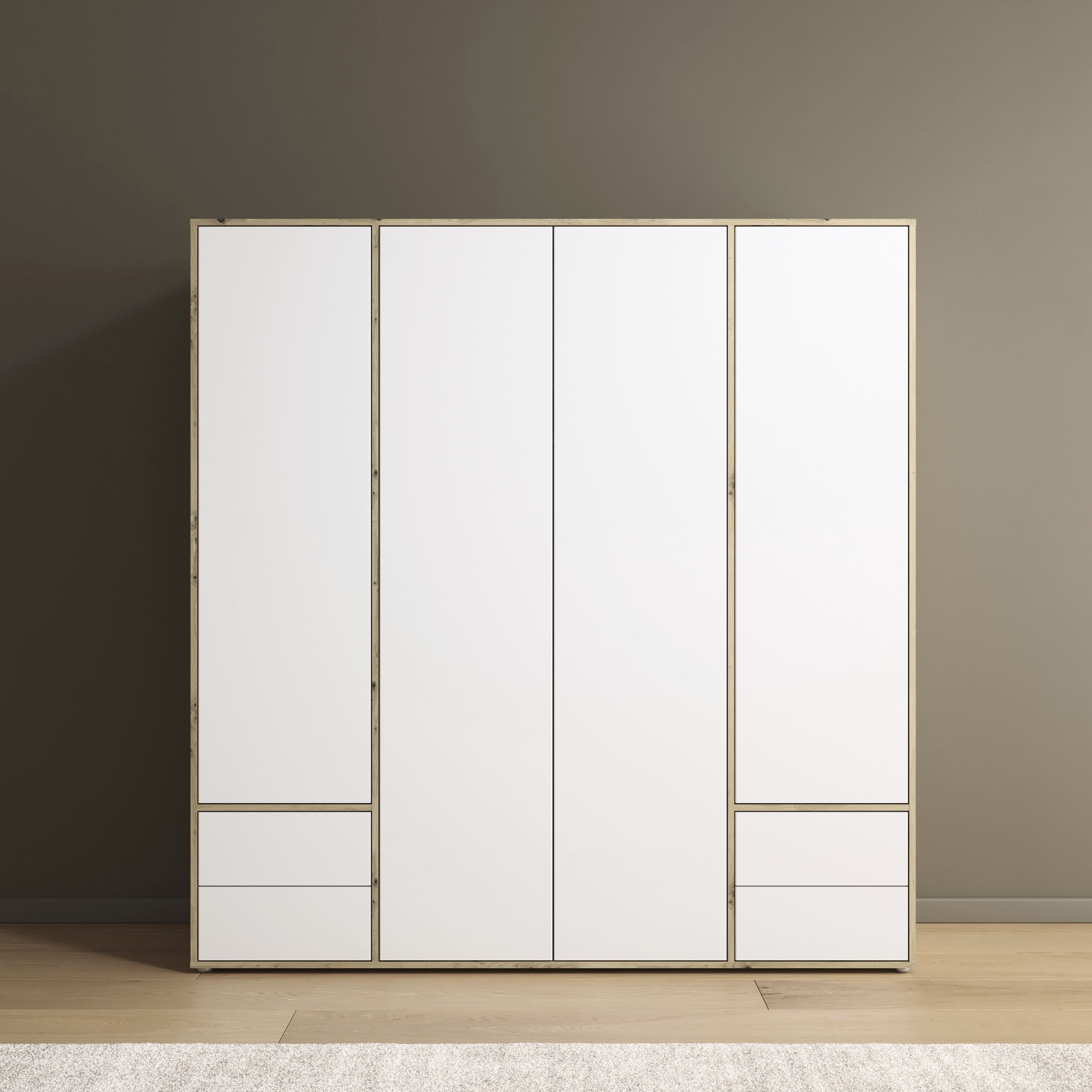 rauch "Kleiderschrank Schrank Garderobe Wäscheschrank NABILA viel Stauraum" in 3 verschiedenen Ausstattungen BASIC/CLASSIC/PREMIUM, mit 2 Schubladen und Push-to-Open Funktion TOPSELLER MADE IN GERMANY