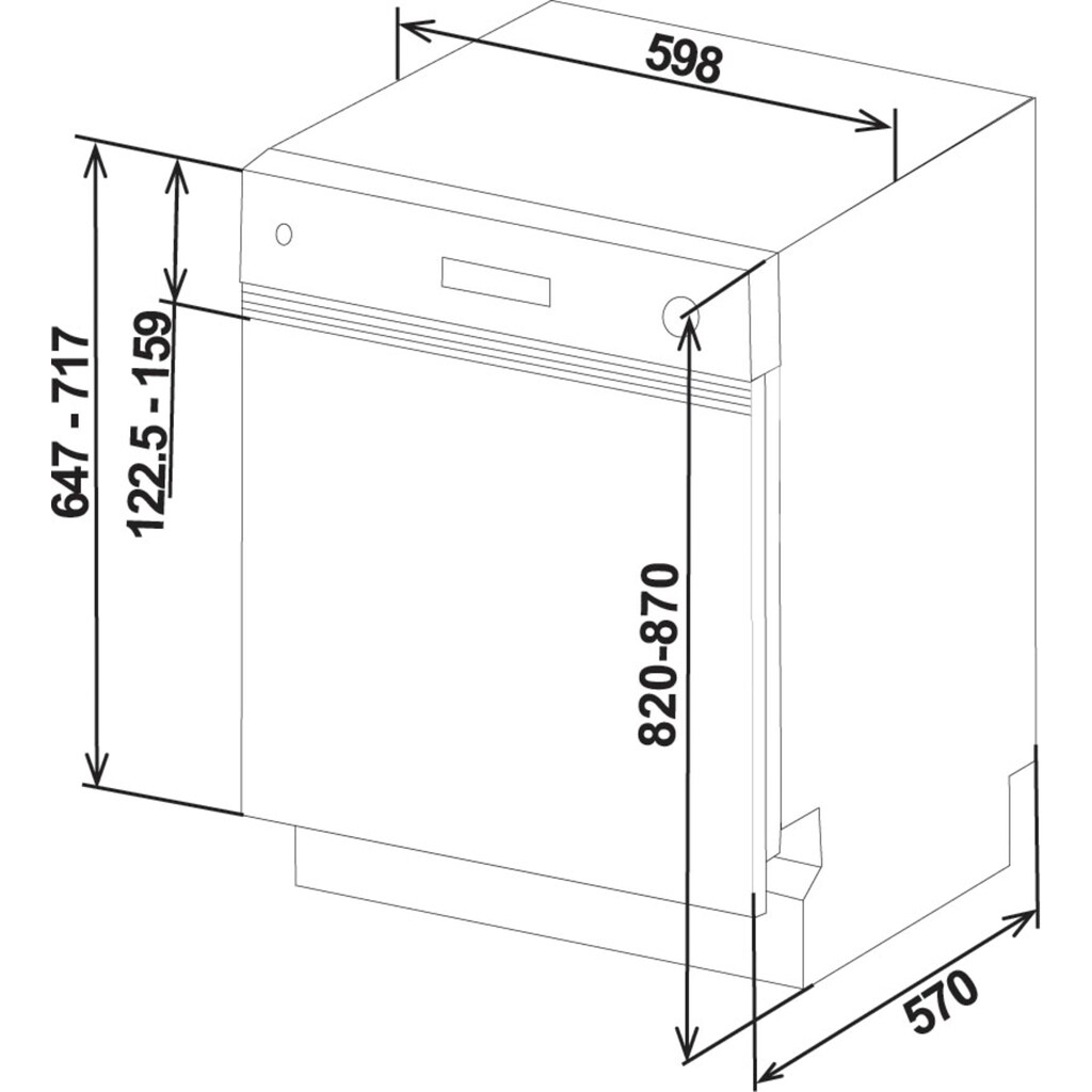 Sharp teilintegrierbarer Geschirrspüler, QW-HD44SD-DE, 9 Maßgedecke