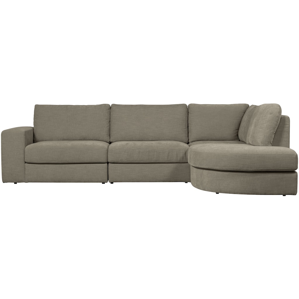 WOOOD Ecksofa »Family Rundung Links Warm Grau«