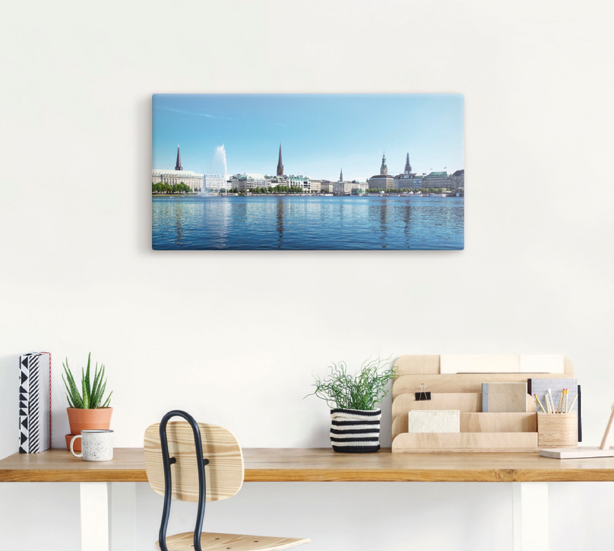 Artland Wandbild »Hamburg Alsterpanorama«, Deutschland, (1 St.), als Leinwandbild, Poster in verschied. Größen