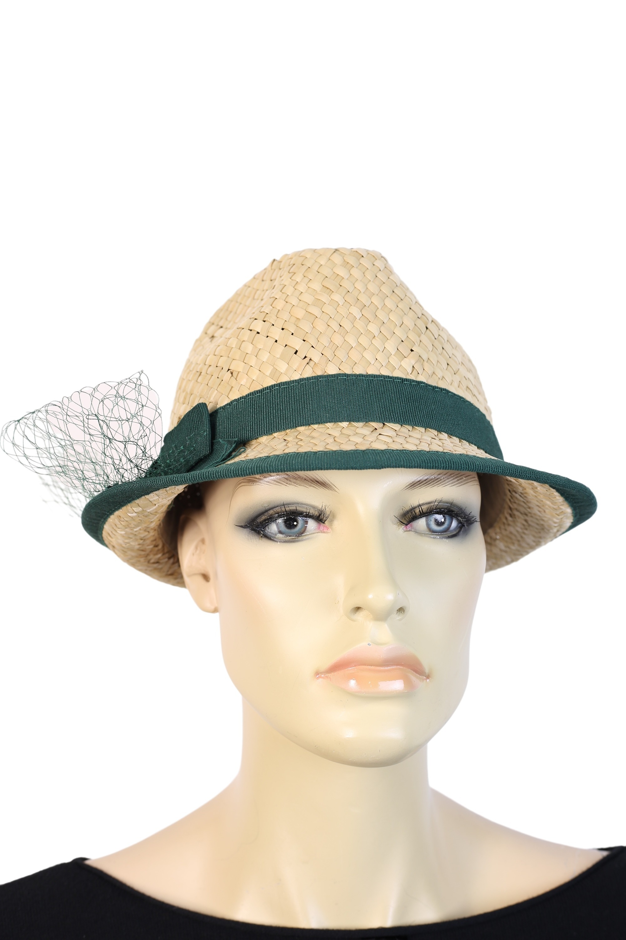 ALLGÄU REBELL Damen Trachtenhut "München", grün, Antik-Look, Stroh, Hüte, aus Bast, Made in Italy
