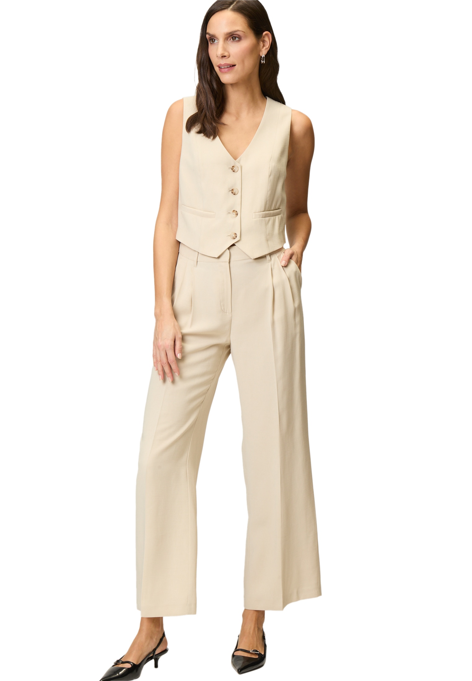 Zero Stoffhose »zero Stoffhose mit Bundfalten 30 Inch«, Falten