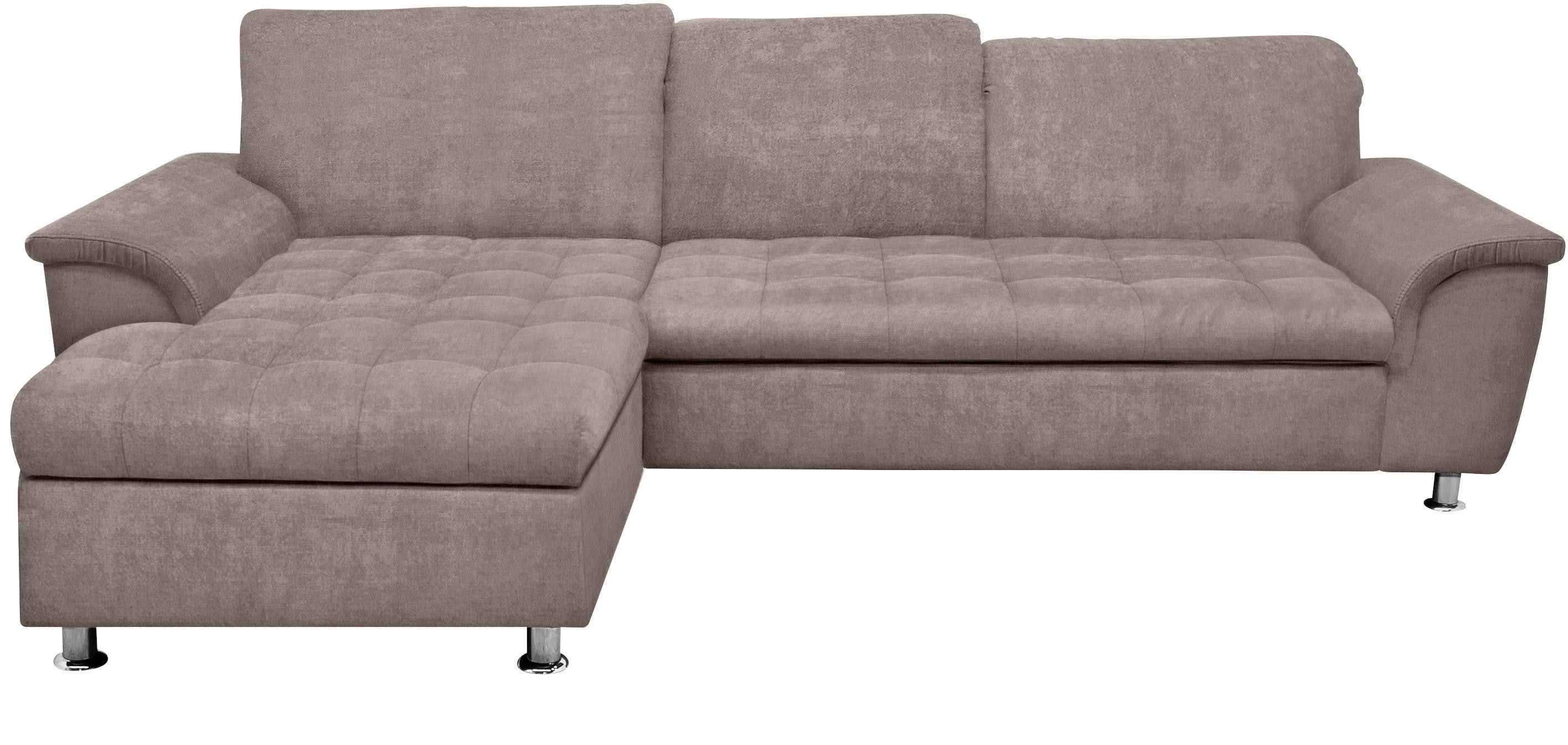 DOMO collection Ecksofa "FRANZI 278x170x81 cm, Steppung im Sitzbereich, L-Form" wahlweise mit Bettfunktion, Bettkasten und Kopfteilverstellung