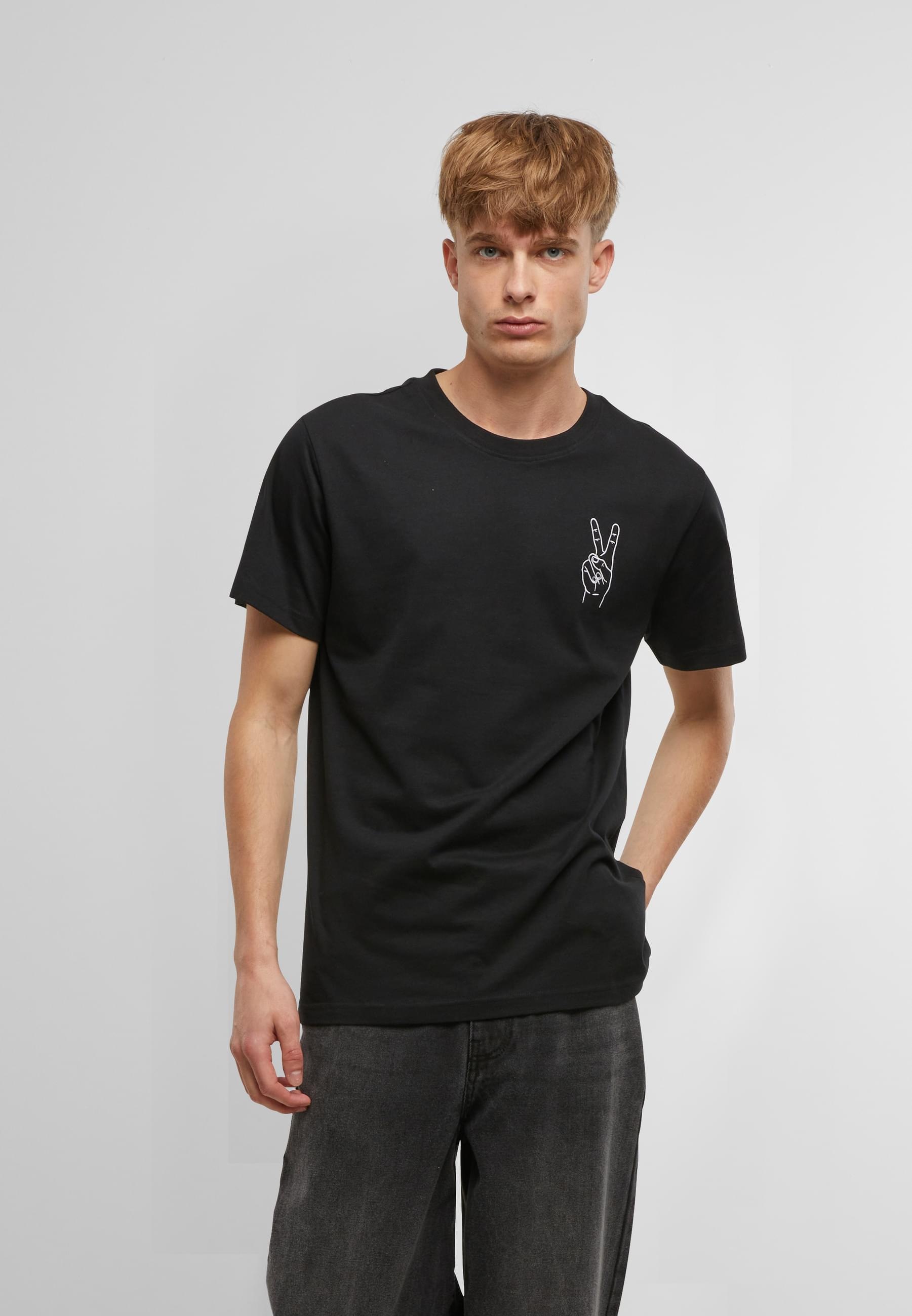 Thumbnail - MisterTee T-Shirt "MisterTee Herren Peace Sign Tee EMB" 1 Stk.