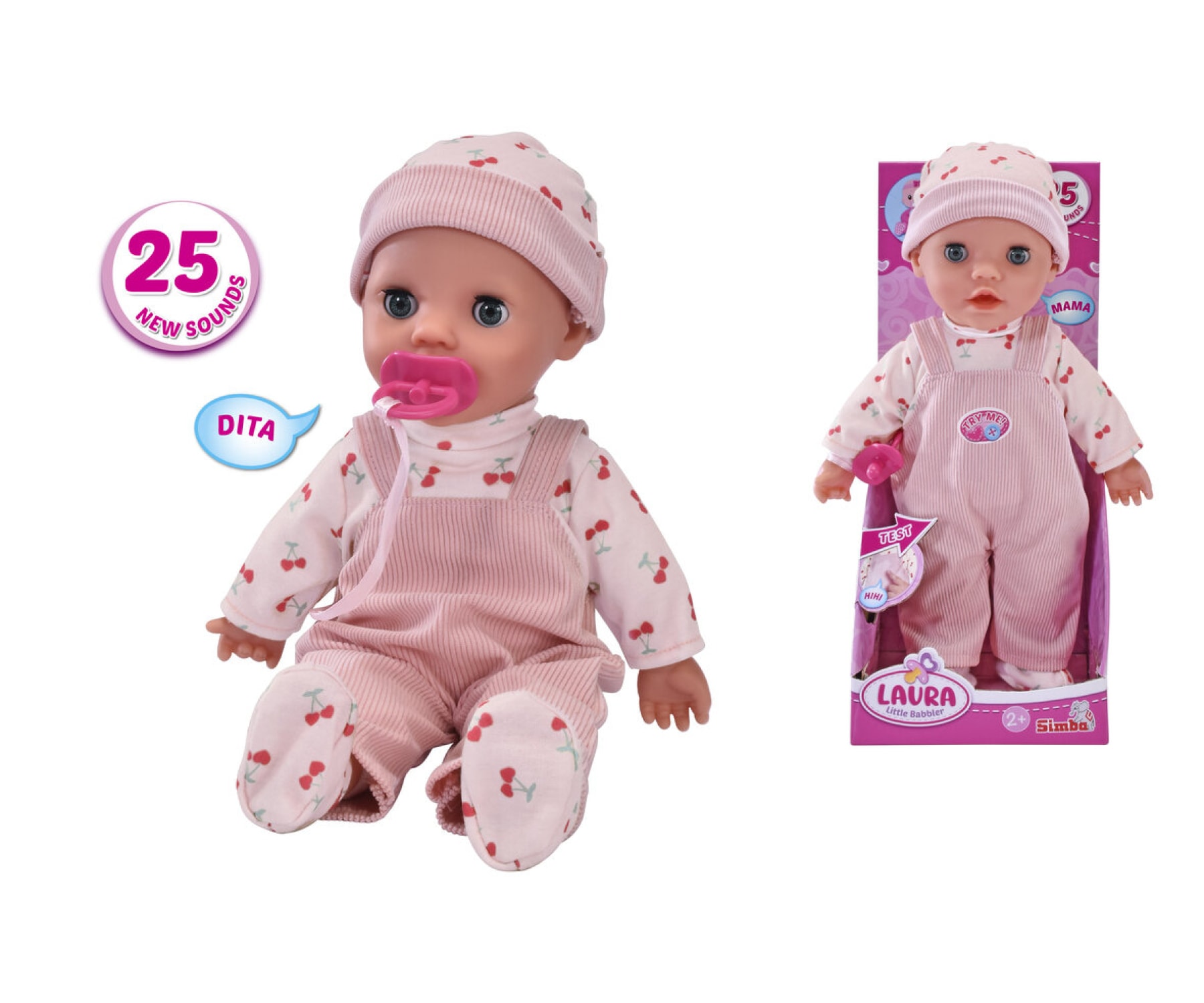 "Babypuppe SIMBA ""Laura Little Babbler"", rosa, Puppen, Baby, mit Funktionen"