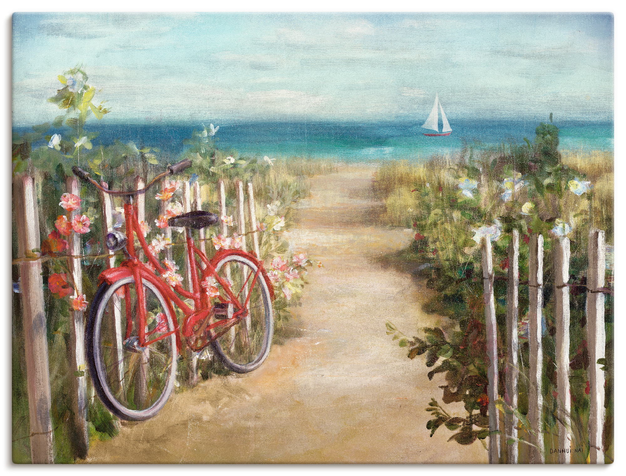 Artland Wandbild "Sommerfahrt" Fahrräder 1 Stk. tlg. als Leinwandbild, Poster in verschied. Größen