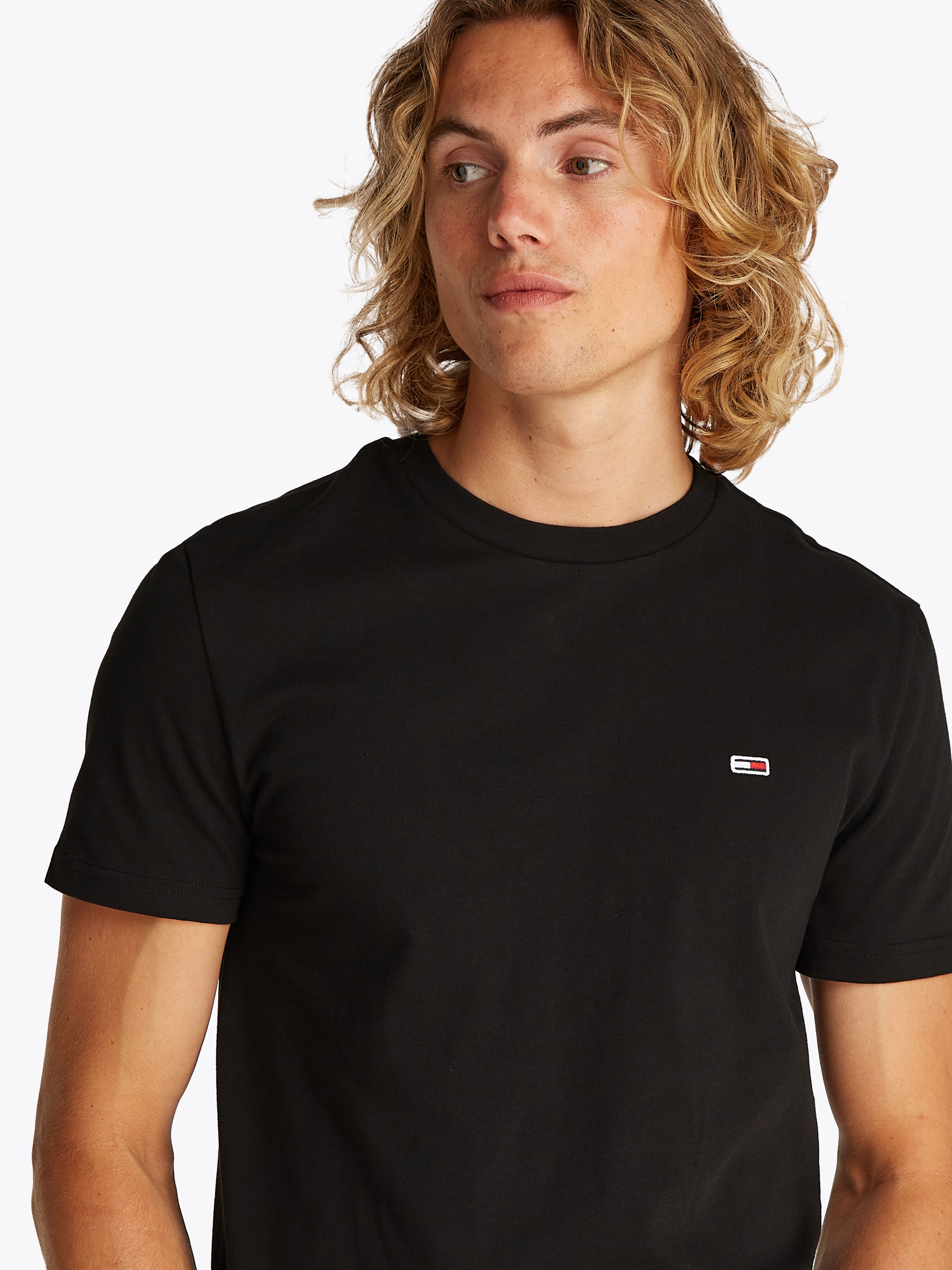 Tommy Jeans Rundhalsshirt »TJM XSLIM 2PACK JERSEY TEE EXT«, (Packung, 2er-Pack), Logostickerei, 2Pack