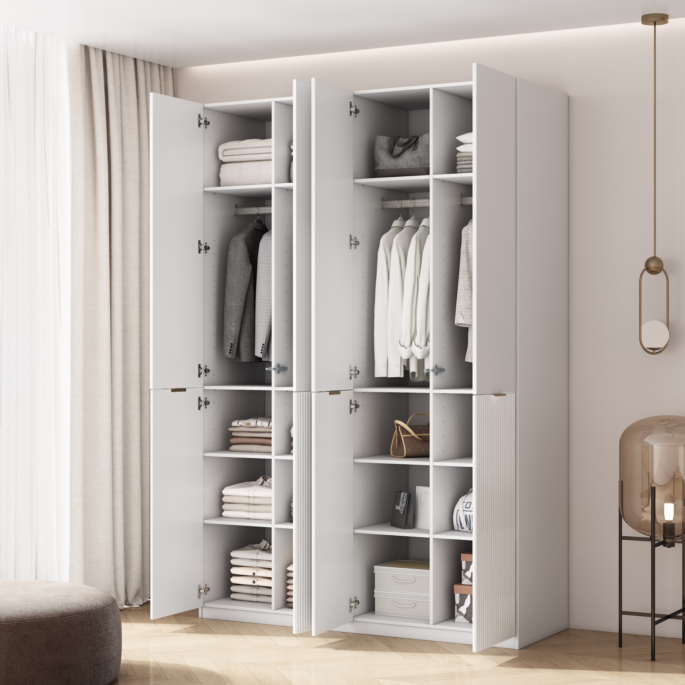 OTTO home Kleiderschrank »Jorella Schlafzimmerschrank Garderobe mit Softclose« eleganter Schlafzimmerschrank Rillendesign Trend Breite 161cm