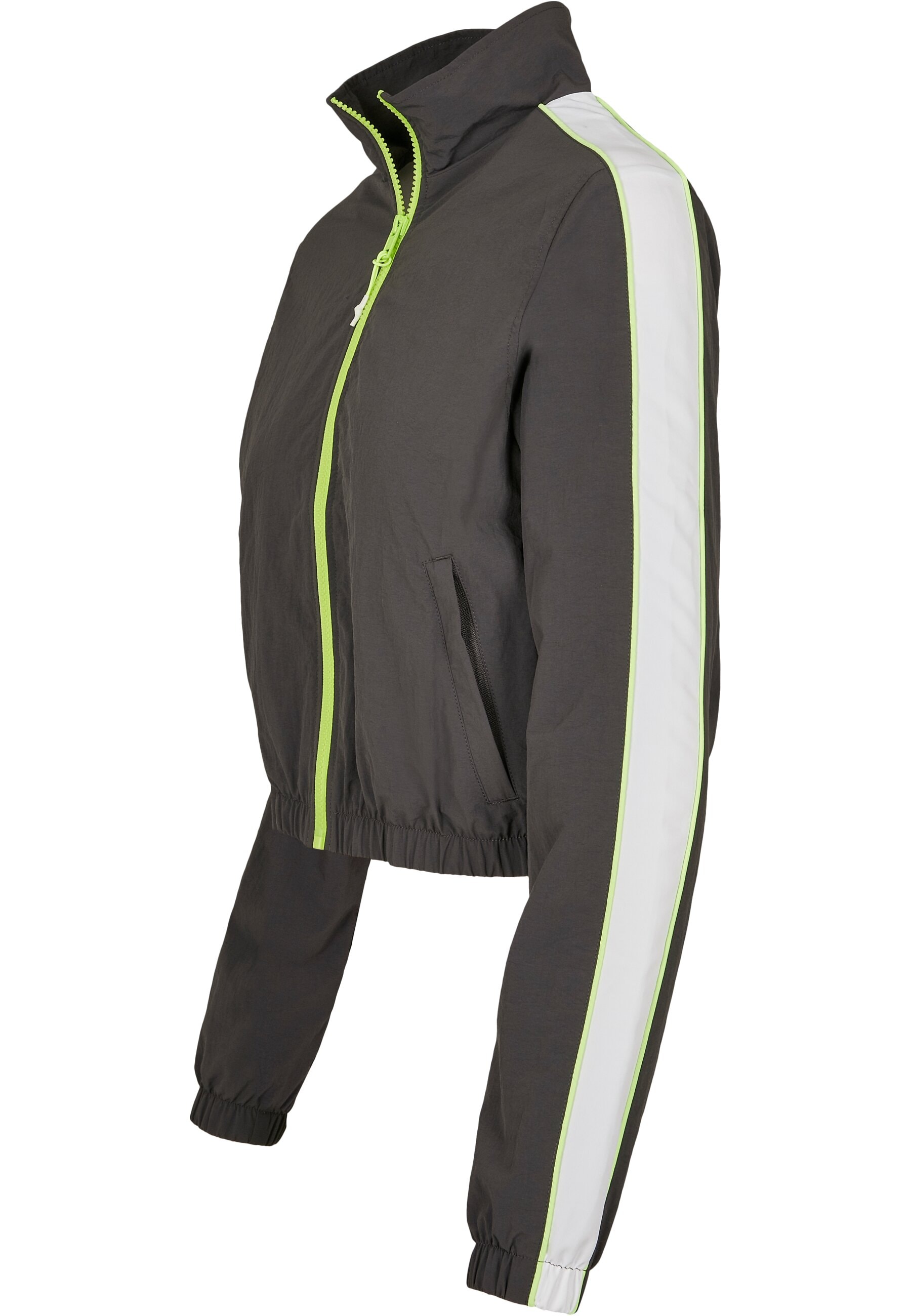 URBAN CLASSICS Allwetterjacke »Urban Classics Damen Ladies Short Piped Track Jacket«, (1 St.), ohne Kapuze