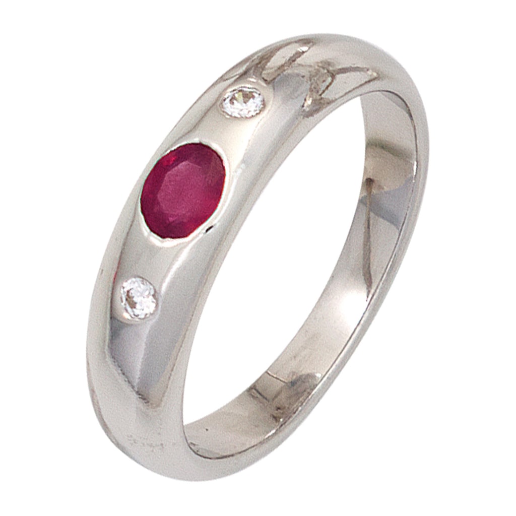 JOBO Silberring 925 Silber mit Rubin und Zirkonia JOBO Silberring 925 Silber mit Rubin und Zirkonia