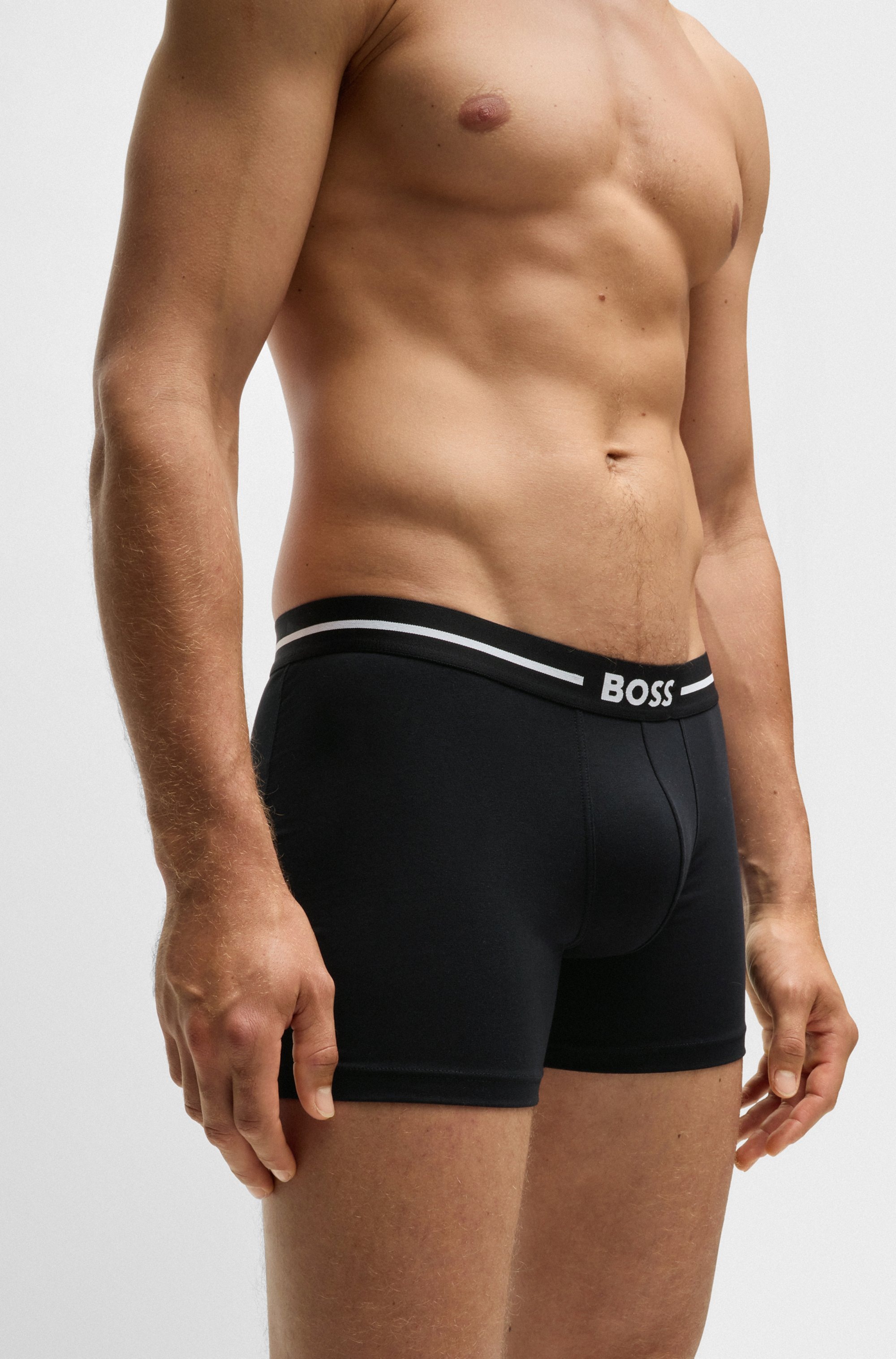 BOSS Boxershorts "BoxerBr 3P Bold", (3 St.), mit Boss Logo-Elastikbund günstig online kaufen