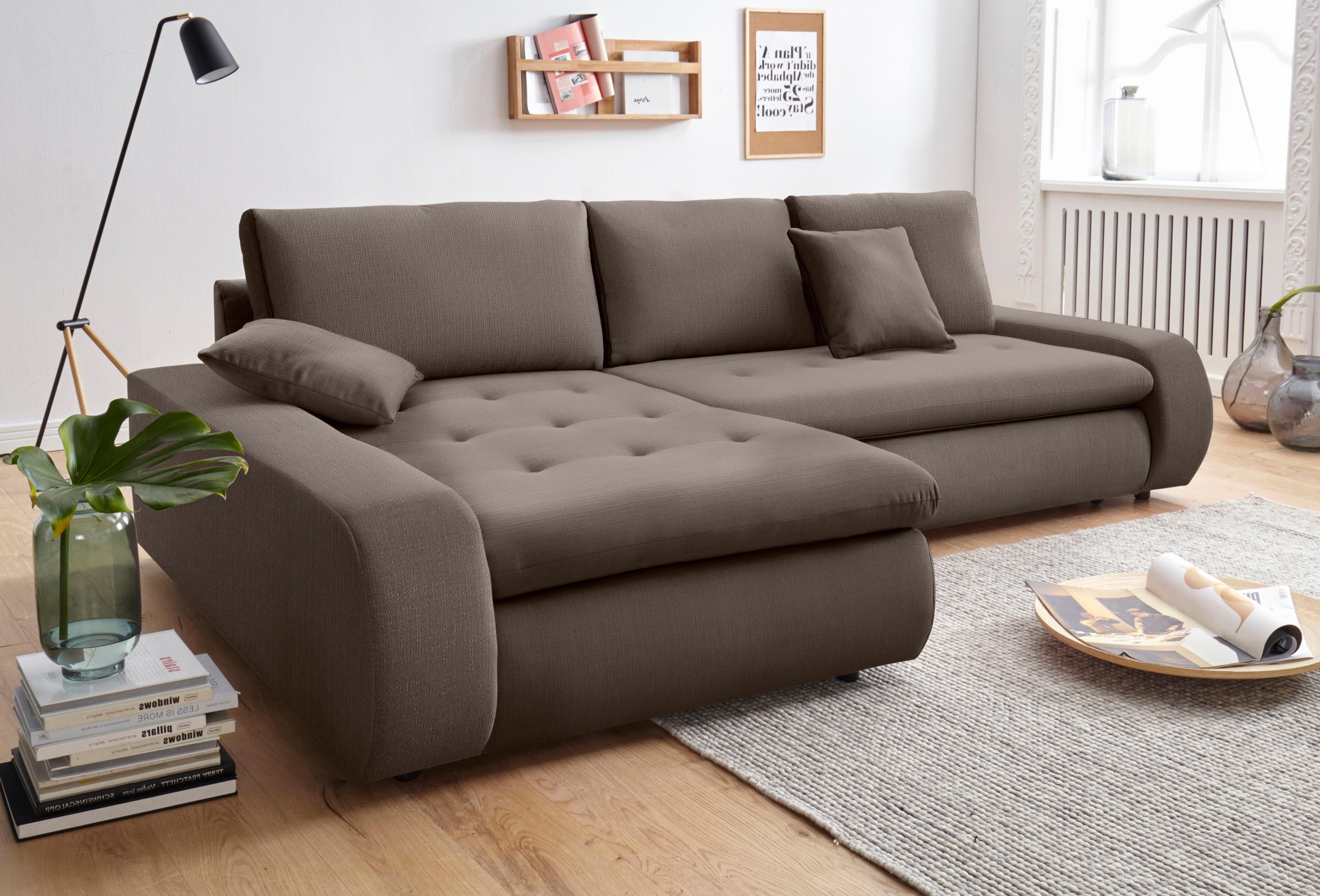 TRENDMANUFAKTUR Ecksofa »Indie II, tolle Detailverarbeitung, bequem und komfortabel im Sitz«, XL und XXL, wahlweise mit Bettfunktion, L-Form