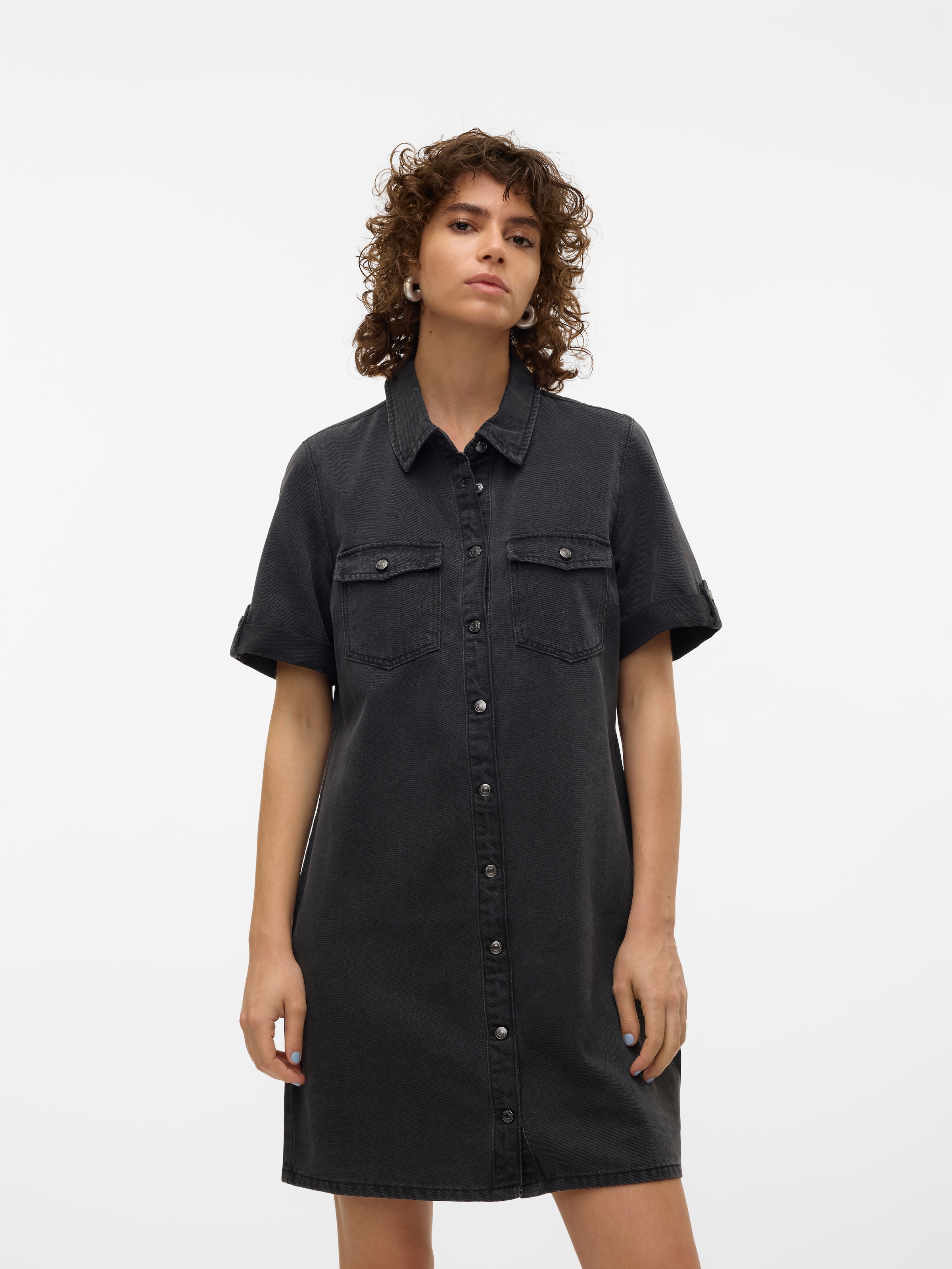 Vero Moda Jeanskleid "VMJENNIE SS SHORT DENIM DRESS NOOS" Brusttaschen günstig online kaufen