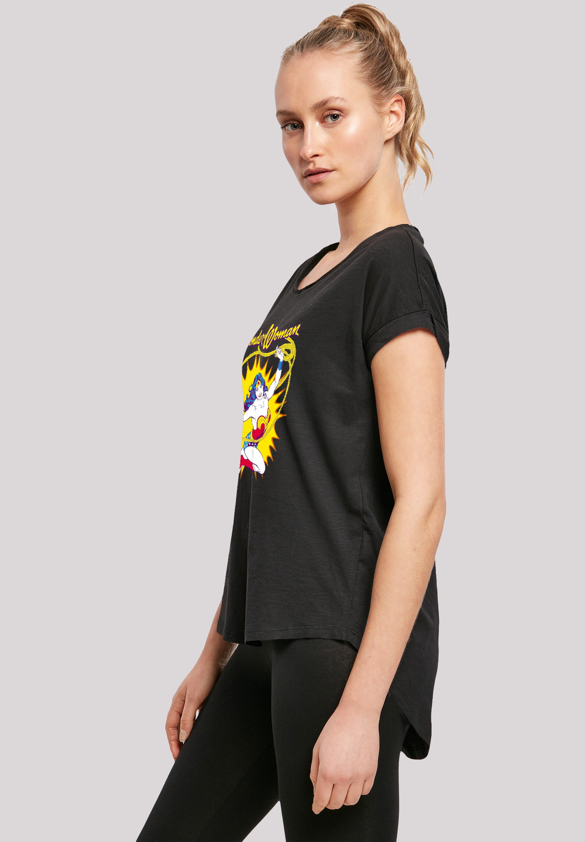 F4NT4STIC T-Shirt »DC Comics Wonder Woman Vintage Leap«, Damen,Premium Merch,Lang,Longshirt,Bedruckt