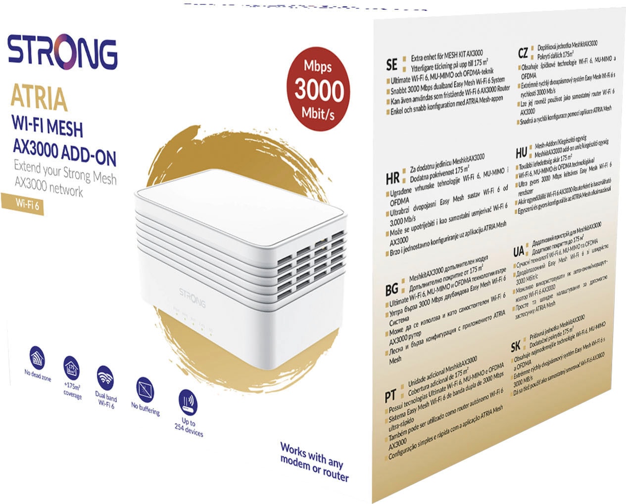 Strong WLAN-Repeater »Zusatzgerät für ATRIA Wi-Fi Mesh Kit AX3000«, bis zu 3000 Mbit/s