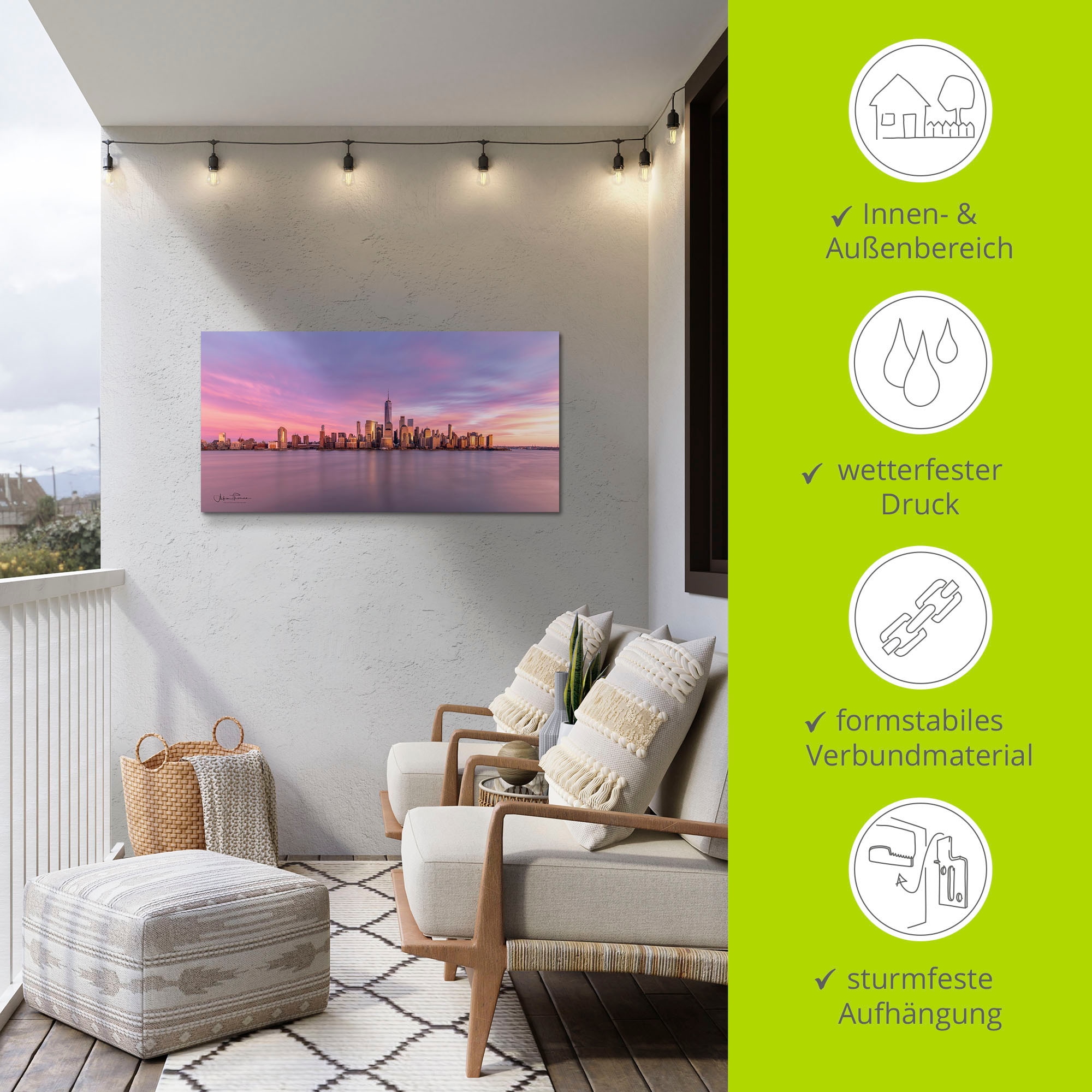 Artland Wandbild »Manhattan Skyline«, New York, (1 St.), als Alubild, Outdoorbild, Leinwandbild in verschied. Größen