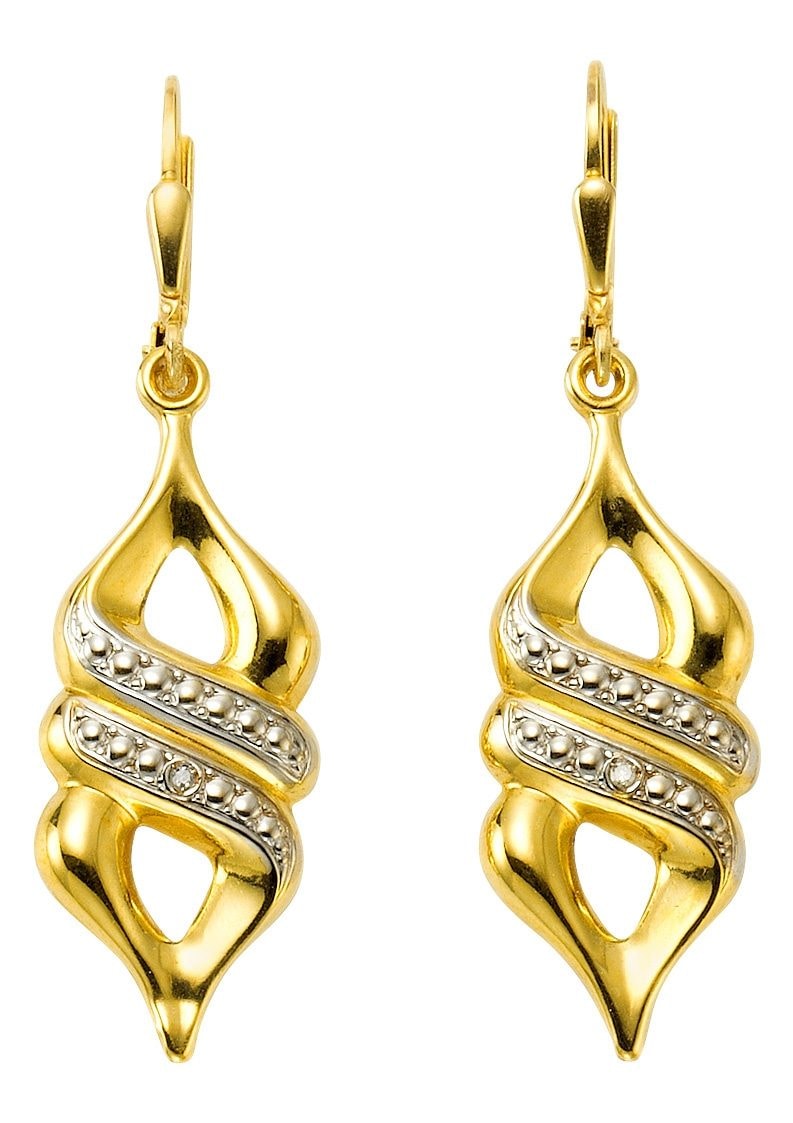 Firetti Paar Ohrhänger »Schmuck Geschenk Gold 333 Ohrschmuck Patentbrisur«, mit Diamant