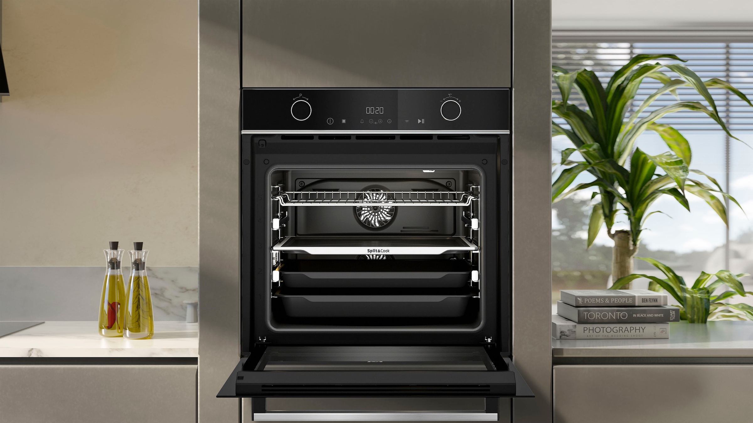 BEKO Einbaubackofen »BBVM13400XDS«, BBVM13400XDS, mit per Split&Cook 2-fach-Teleskopauszug, BAUR SteamShine, Rechnung 