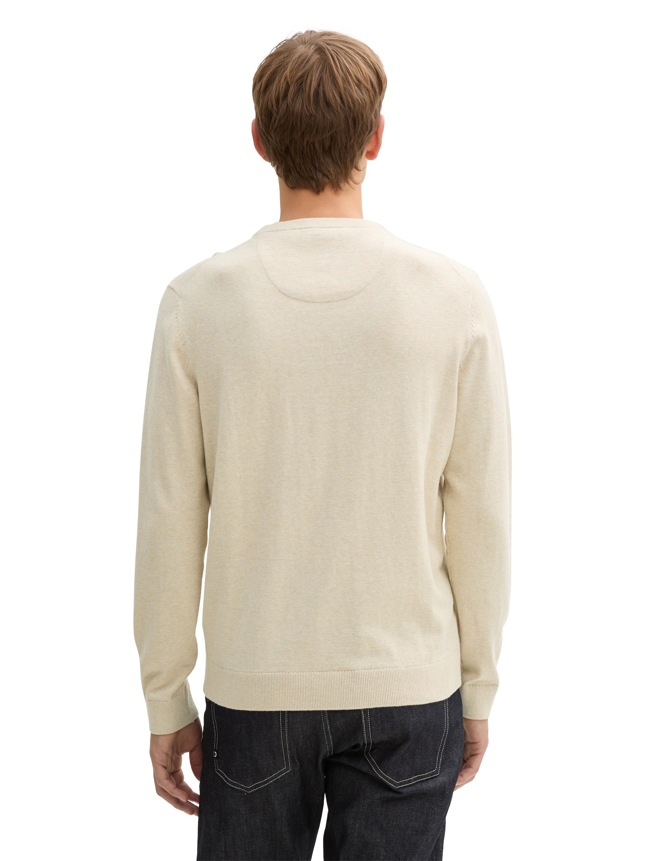 TOM TAILOR Rundhalspullover, mit Logostickerei
