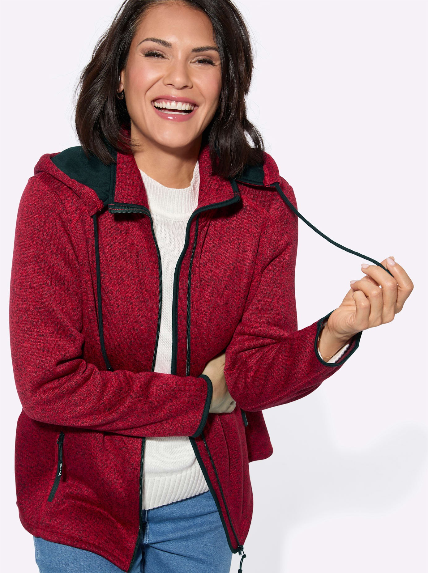 Casual Looks Fleecejacke mit Kapuze