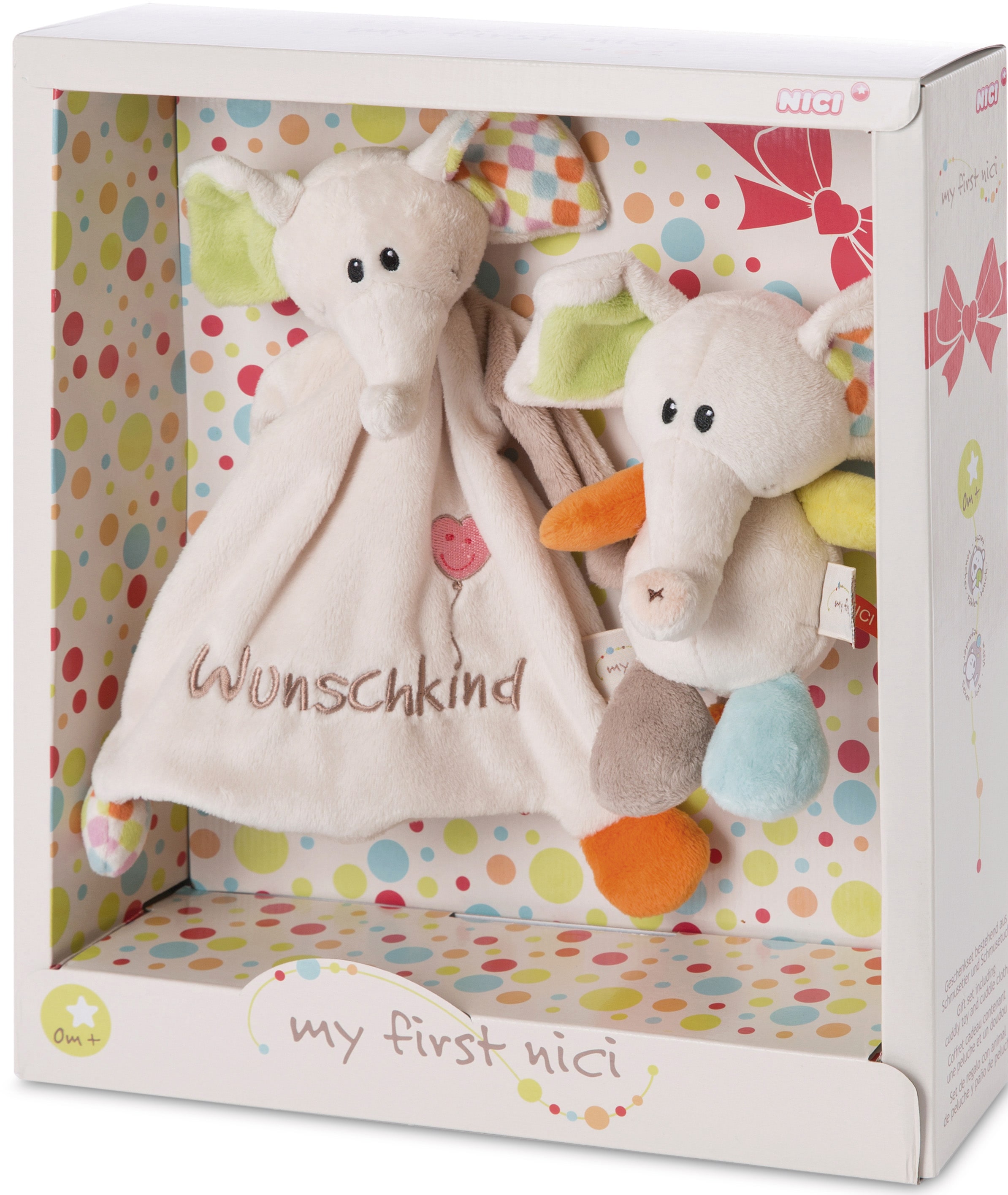 Geschenkverpackung Dundi, »My Schmusetuch NICI, BAUR in first (Set), und 18 Wunschkind«, Kuscheltier | Nici cm Elefant