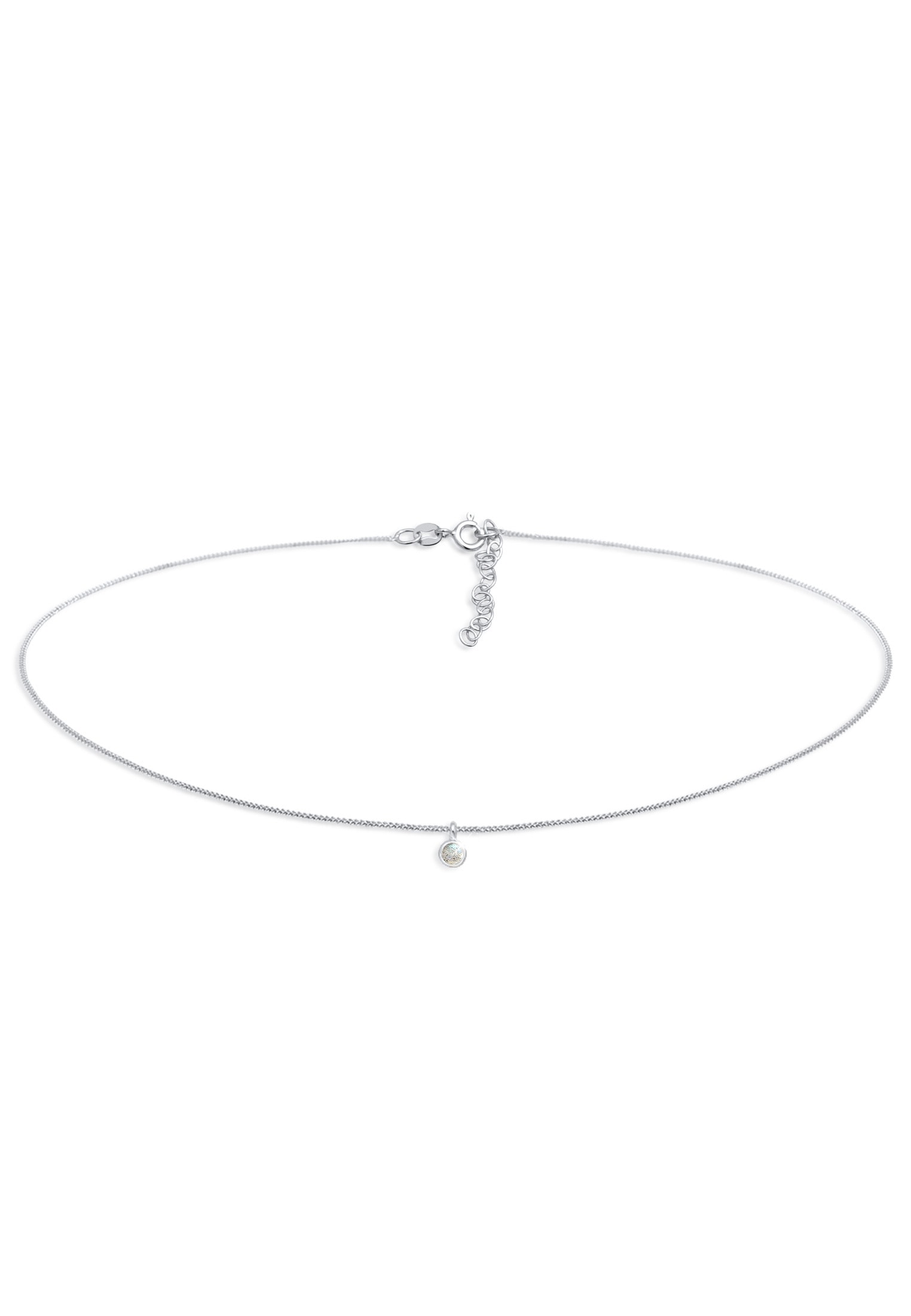 ELLI Damen Choker "Halskette Choker mit Anhänger Labradorite Rund 925 Silber", mit Steinen, Silber 925 (Sterlingsilber), silber, Silber 925