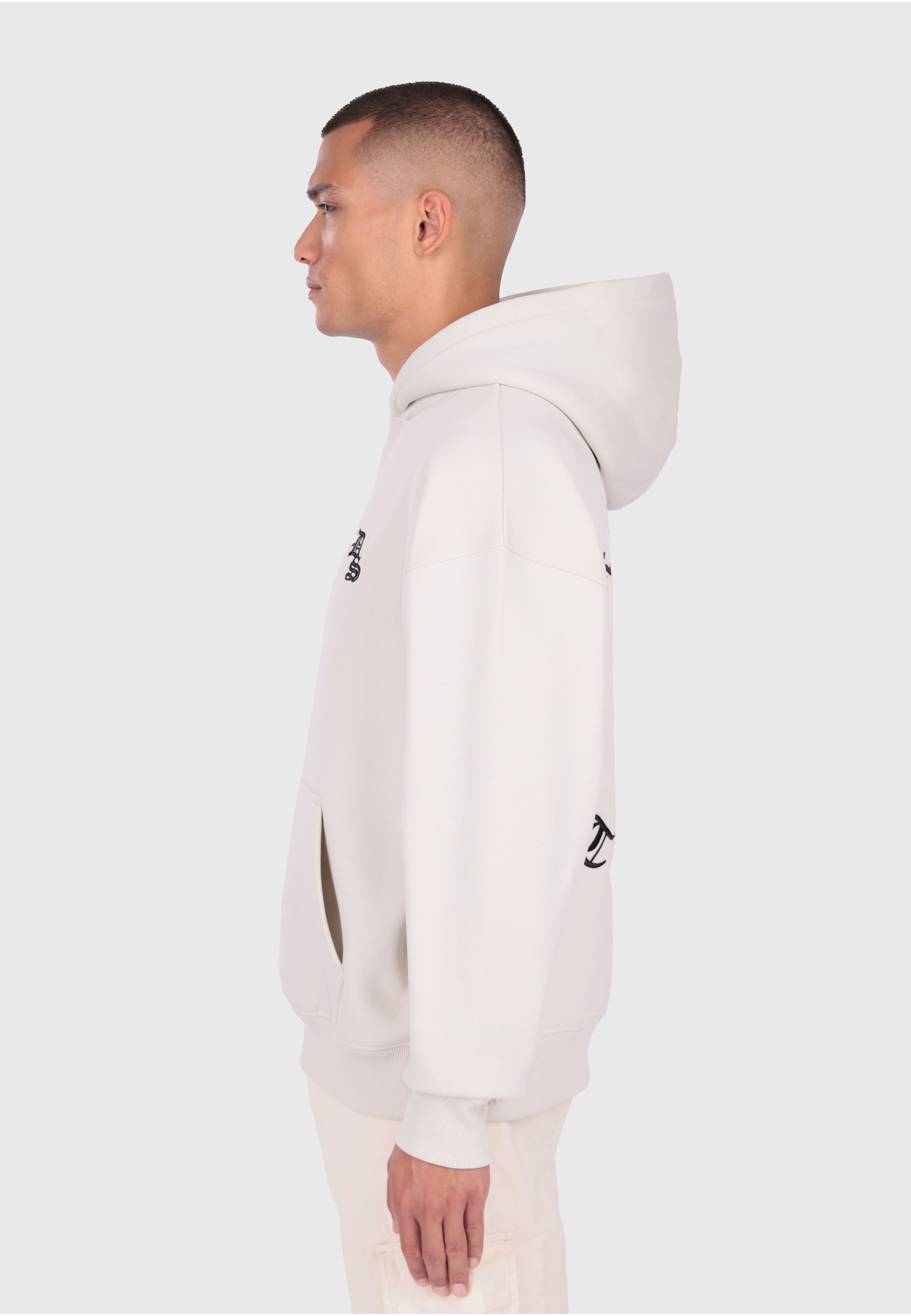 DROPSIZE Circle Embo Hoodie Men's Light Gray Size M 3