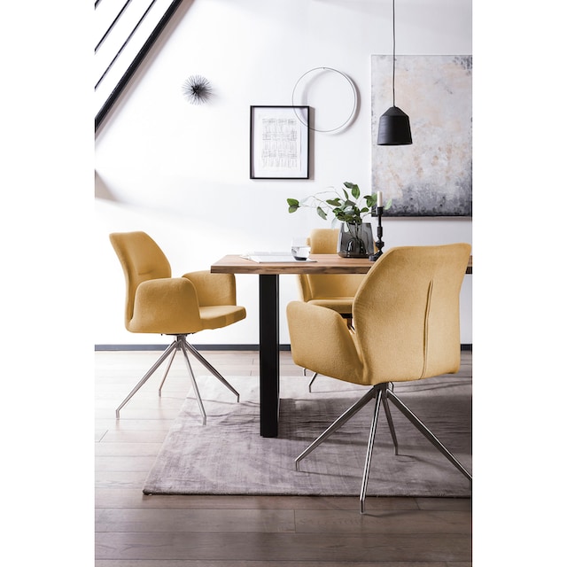 SalesFever Armlehnstuhl, 1 St., Strukturstoff, 180° Drehfunktion, Gestell  aus rostfreiem Edelstahl kaufen | BAUR