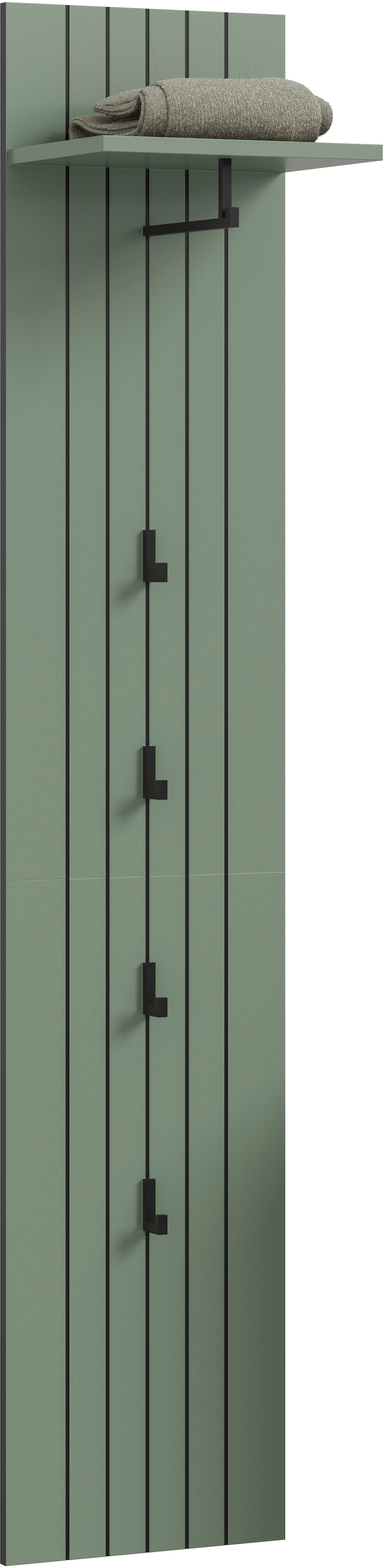 INOSIGN Garderobenpaneel »TATIO, Rillenfräsung, 4 Haken, 1 Kleiderstange, 1 Ablageboden« 1 Stk. tlg.