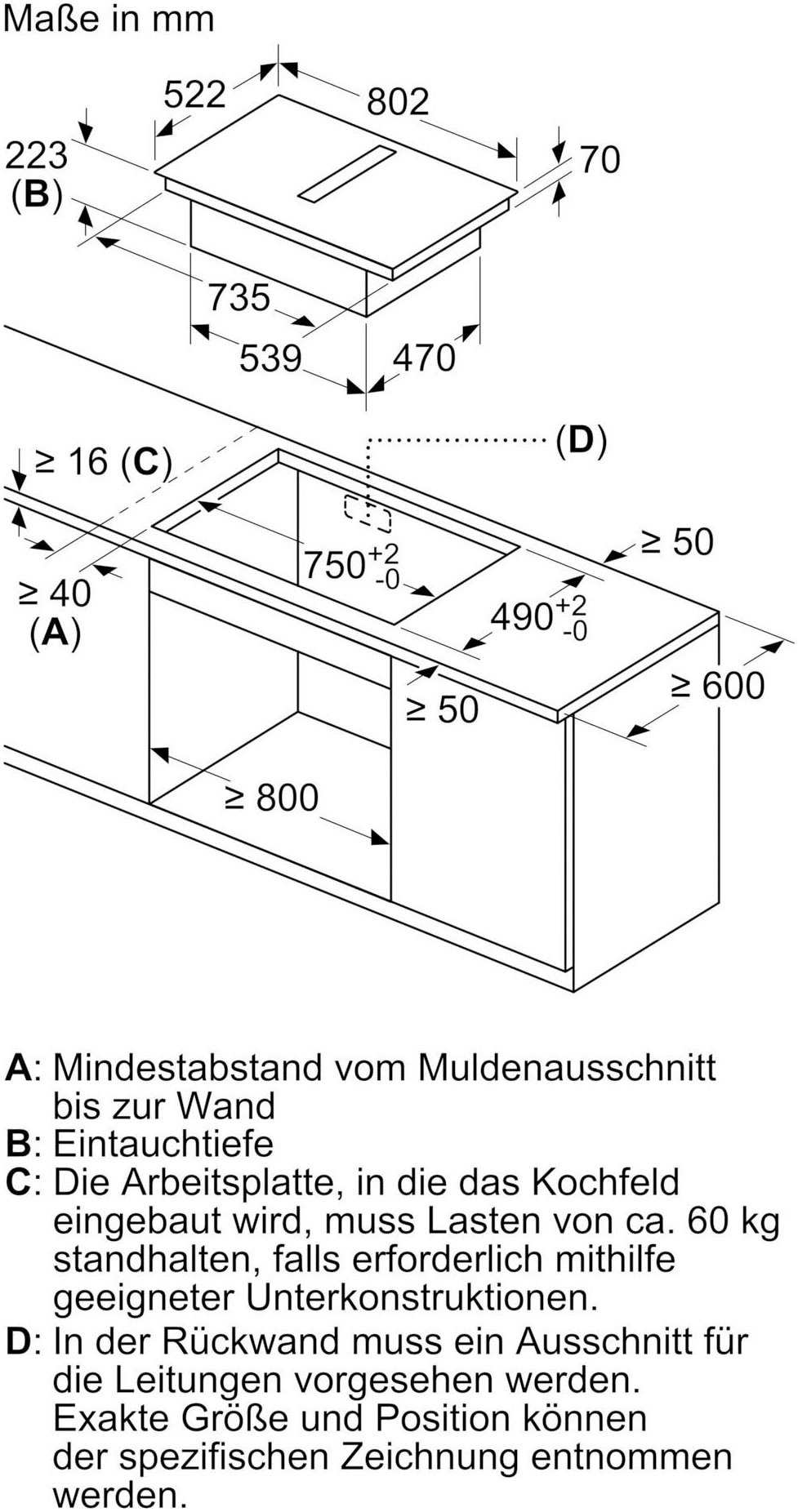 NEFF Kochfeld mit Dunstabzug »V58NHQ4L0«, V58NHQ4L0