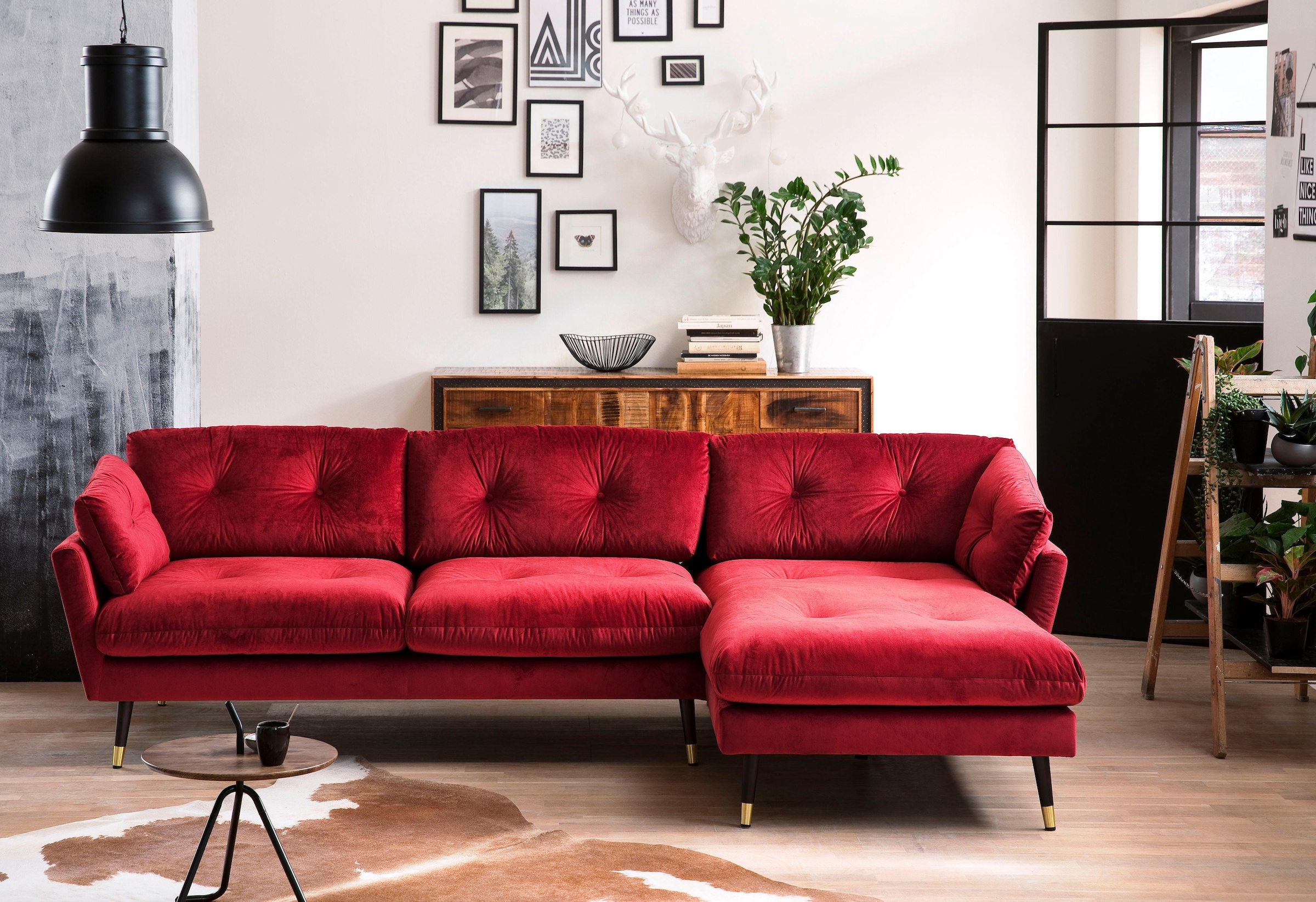 Trends by HG Ecksofa »Japan L-Form« su Fuß in Holz-...