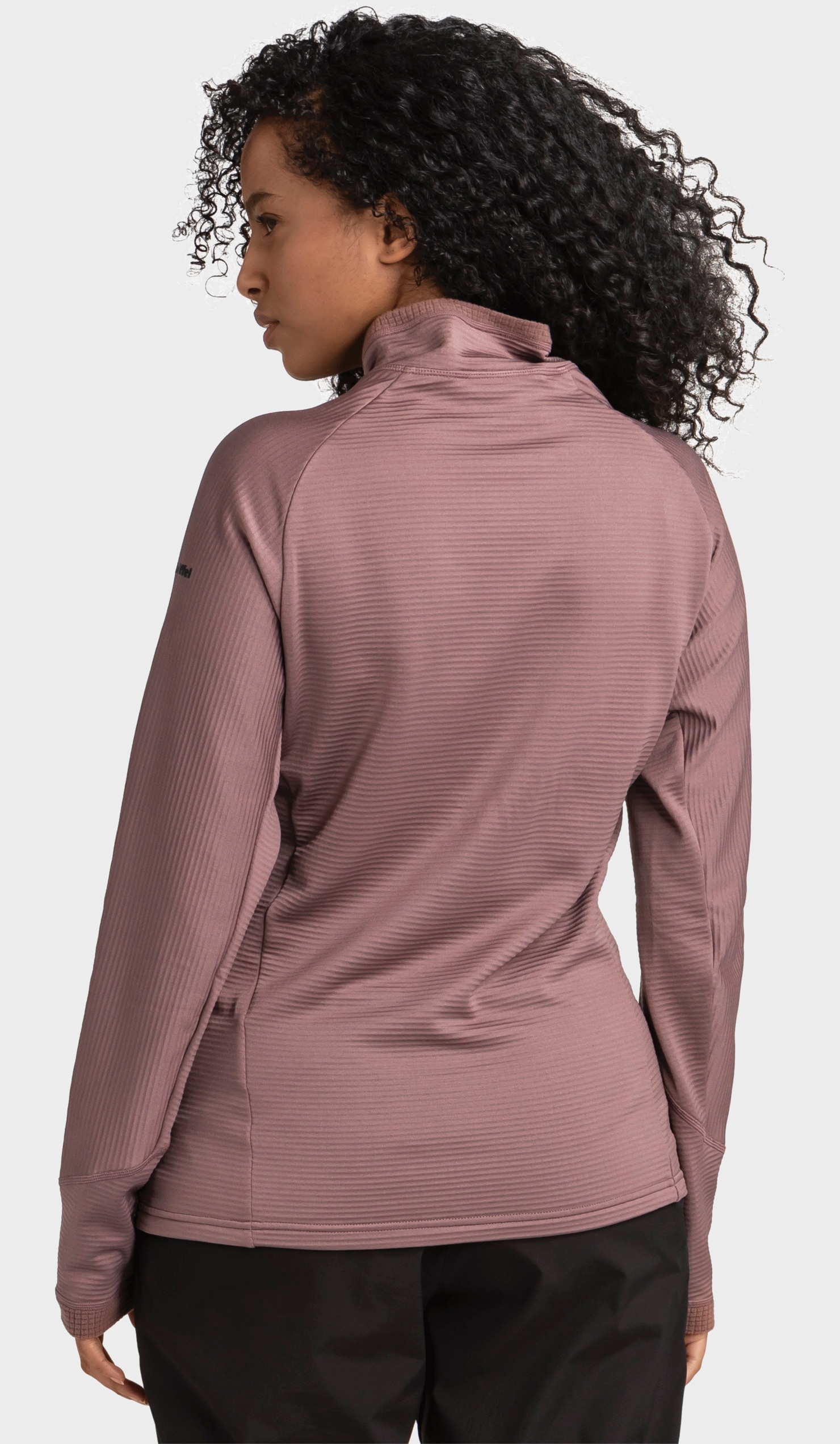Funktionsshirt SCHÖFFEL "Hiking Longsleeve Style Cascata WMS", Damen, Gr. 40, lila (3905, braun), Oberstoff: 94% Polyester, 6% Elasthan, V-Ausschnitt, Shirts Funktionsshirt 3