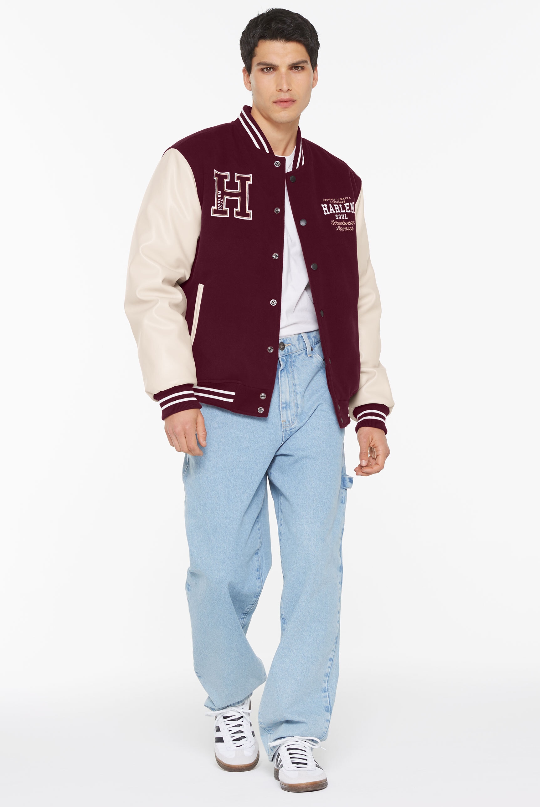 Harlem Soul Collegejacke ohne Kapuze mit Stickerei