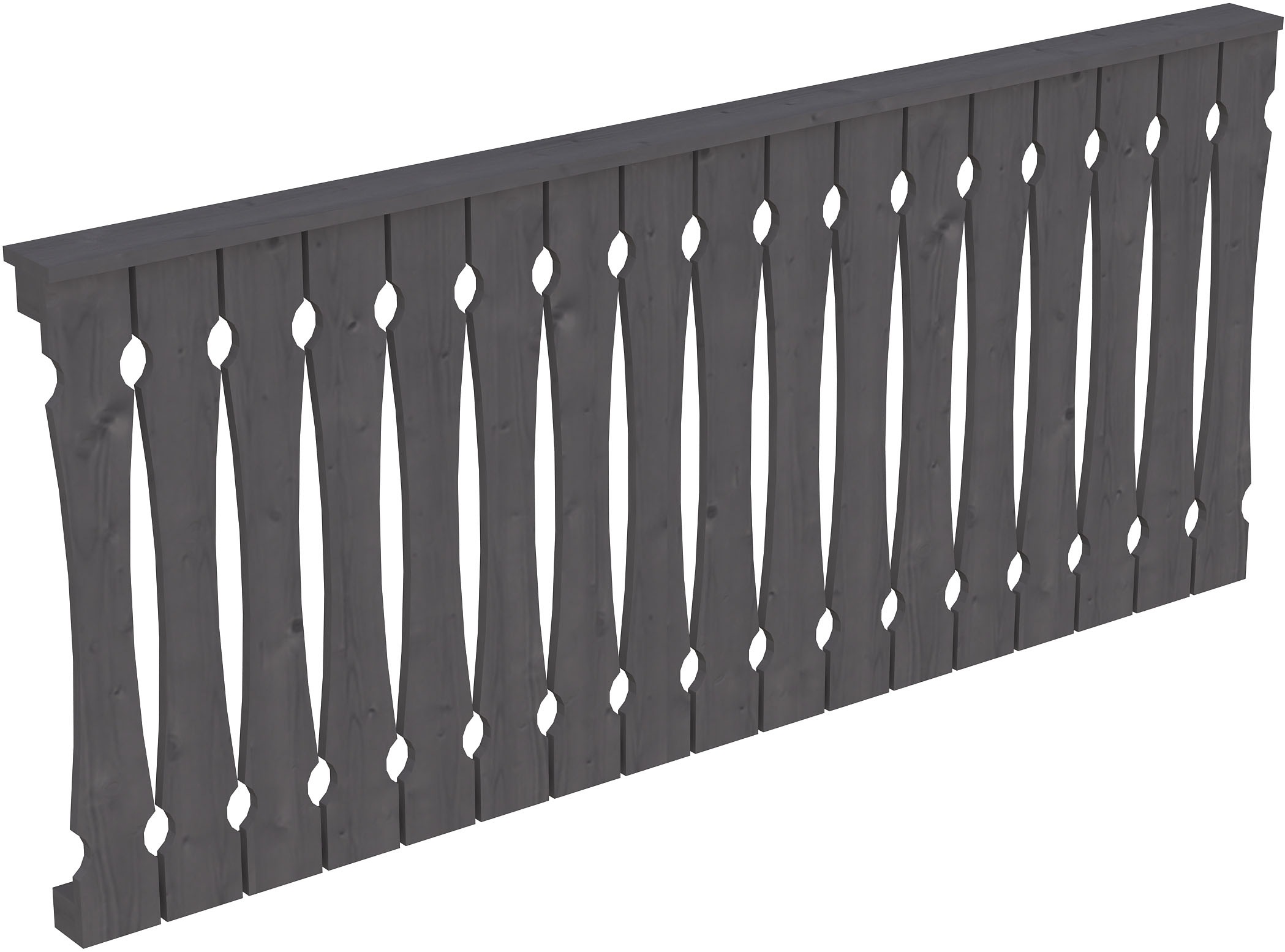 Brüstungsgeländer SKANHOLZ, H:96cm L:220cm, grau, Geländer, "Balkonschalung", für die Front