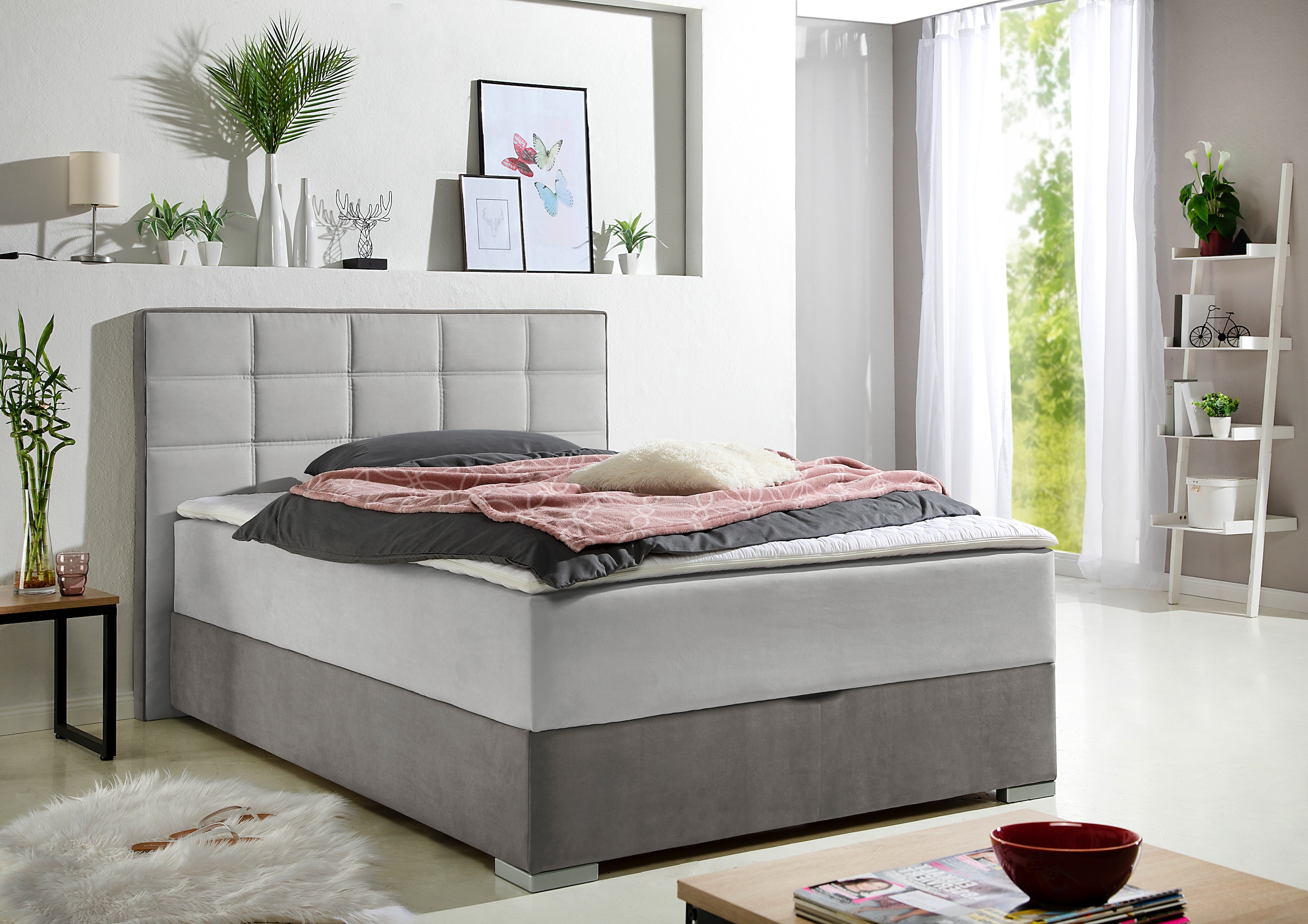 Maintal Boxspringbett mit Bettkasten und Topper günstig online kaufen