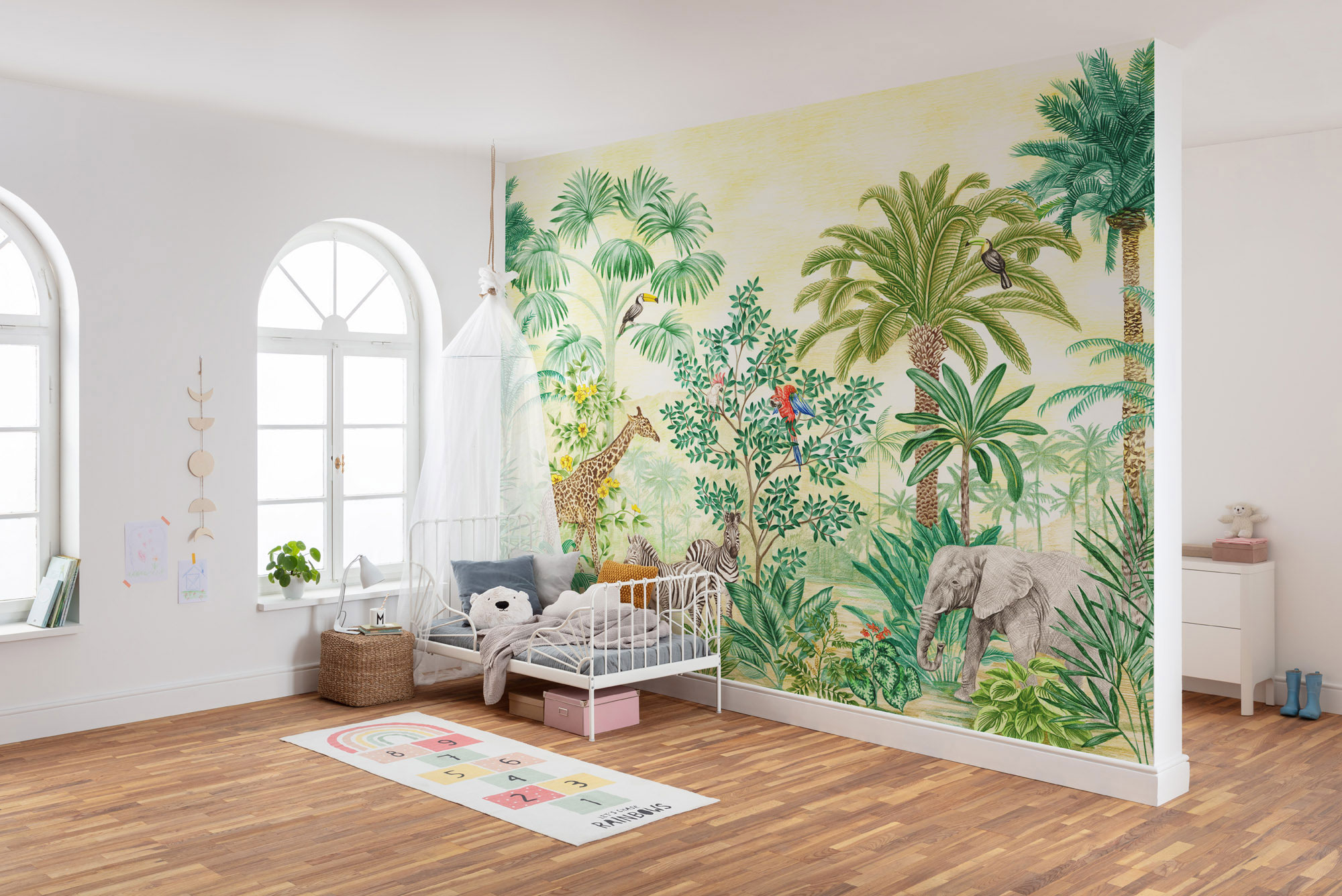 Komar Fototapete "Jungle Adventure" bedruckt glatt 350 x 250 cm (Breite x Höhe) - Tapete, Vlies, Wohnzimmer, Schlafzimmer