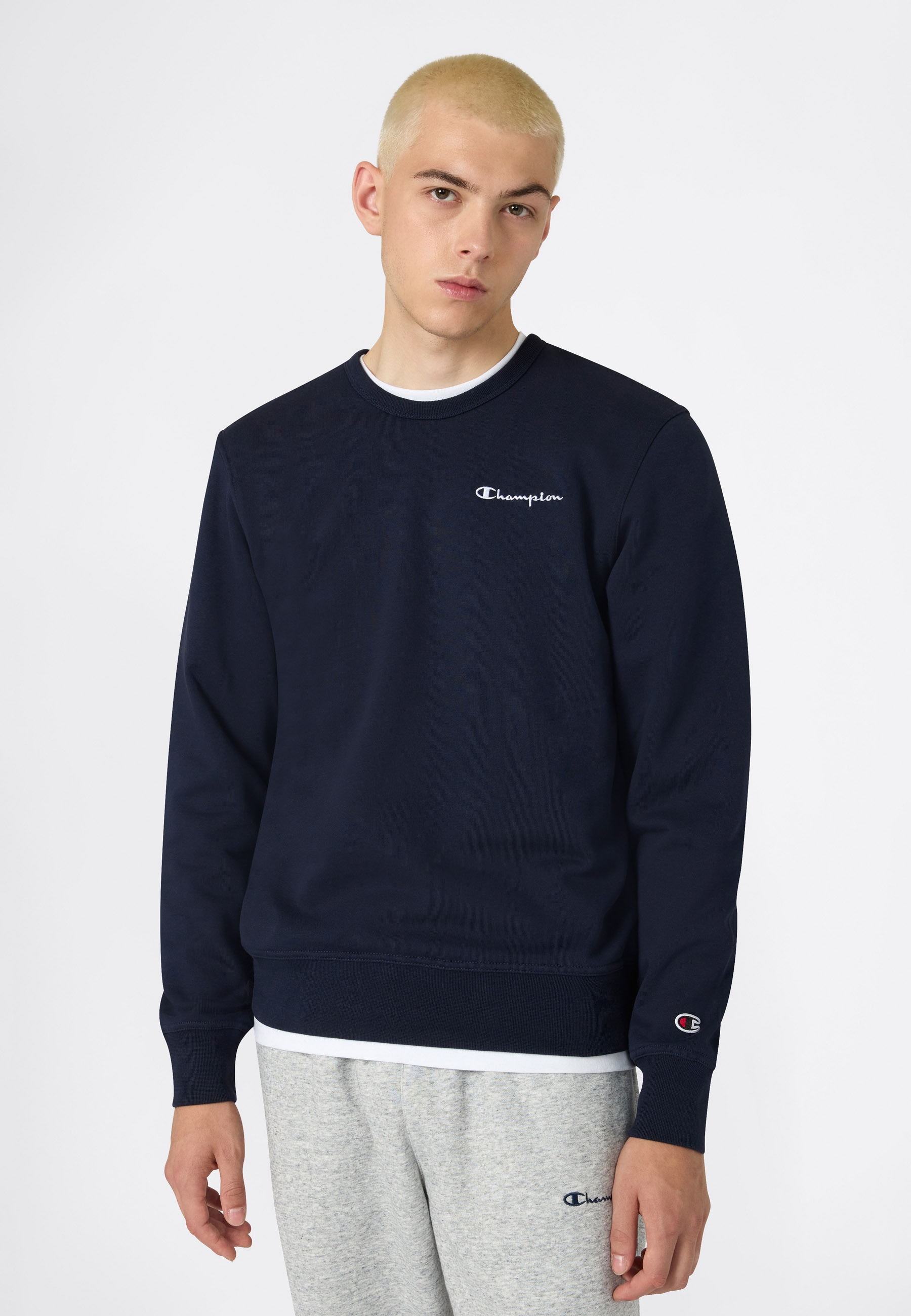 Champion Sweatshirt "Icons Contrast Fleece Crewneck Sweatshirt", Mit Crewneck-Ausschnitt, Aus Baumwolle Und Polyester