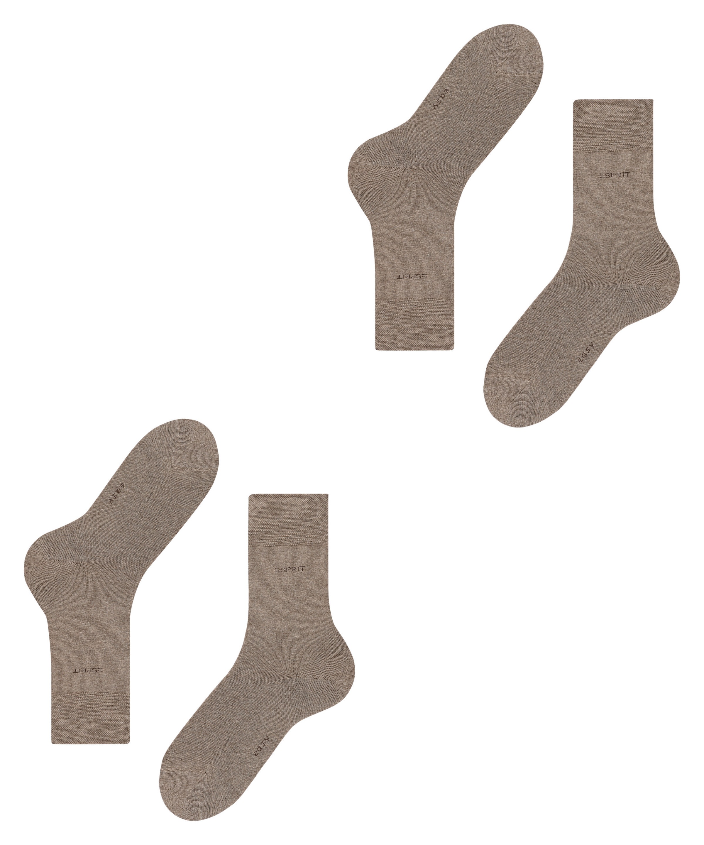 Esprit Socken »Basic Easy«, (2 Paar, 2er Pack), breiter Komfortbund, Doppelpack atmungsaktiv