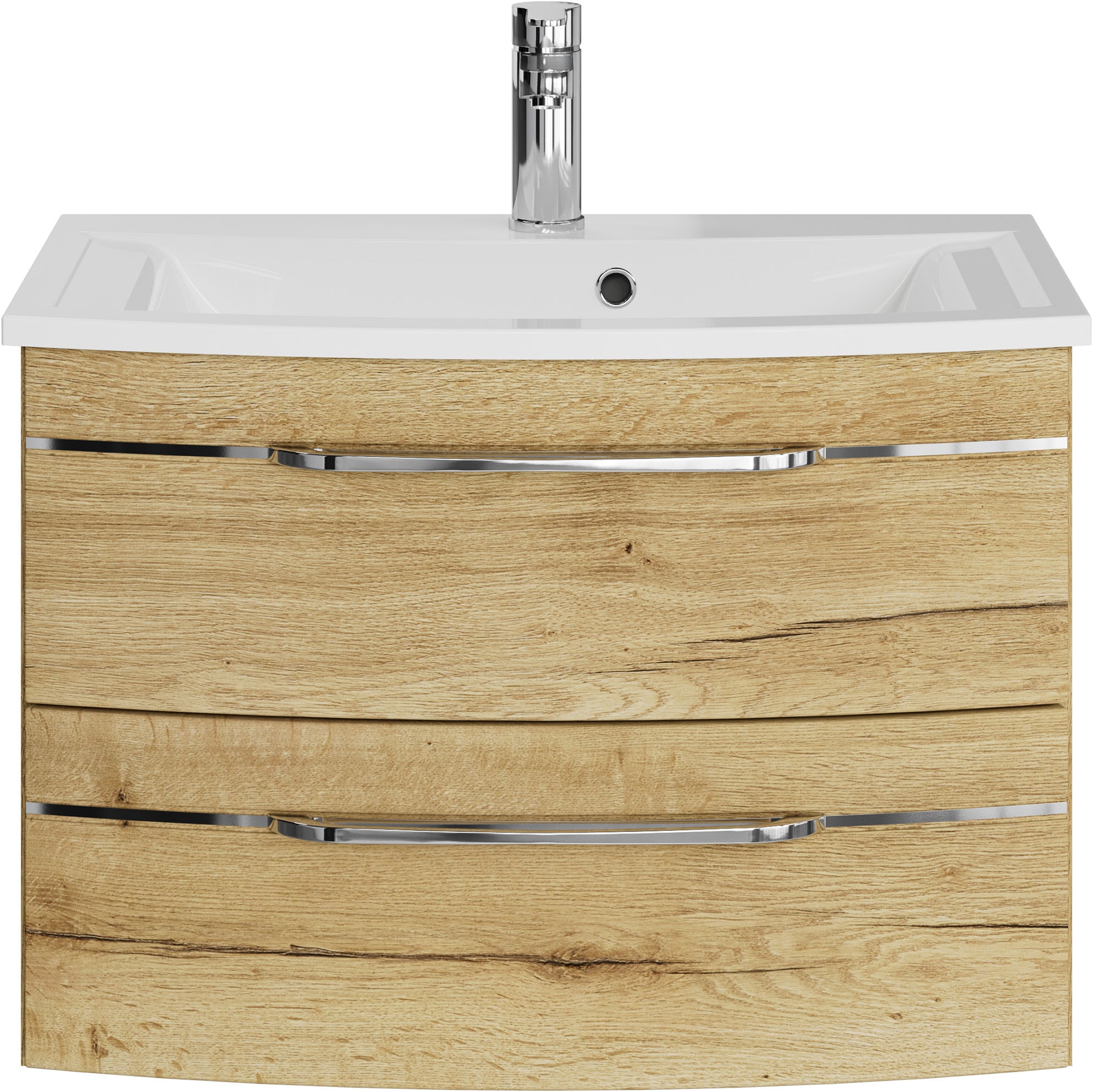 Saphir Waschtisch »Serie 7045 Mineralmarmor-Waschtisch und Unterschrank, 71,5 cm breit«, Waschplatz mit 2 Schubladen, Badmöbel Set mit Waschtisch