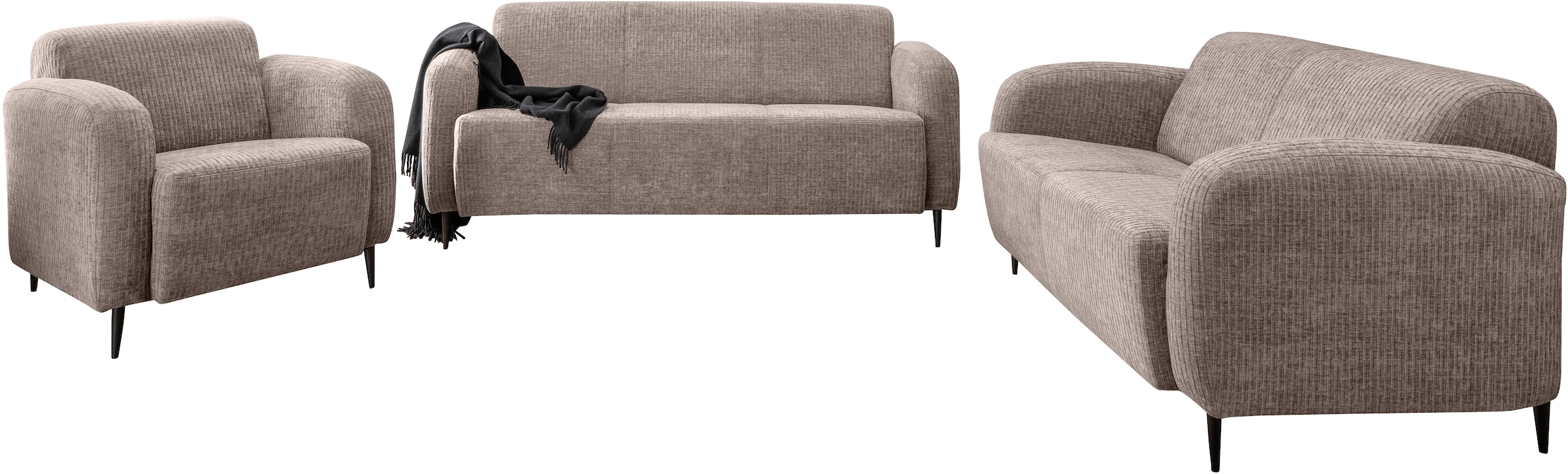 INOSIGN Polstergarnitur "Marone" Set, 3-Sitzer, 2-Sitzer, Sessel, 3 Stk. tl günstig online kaufen